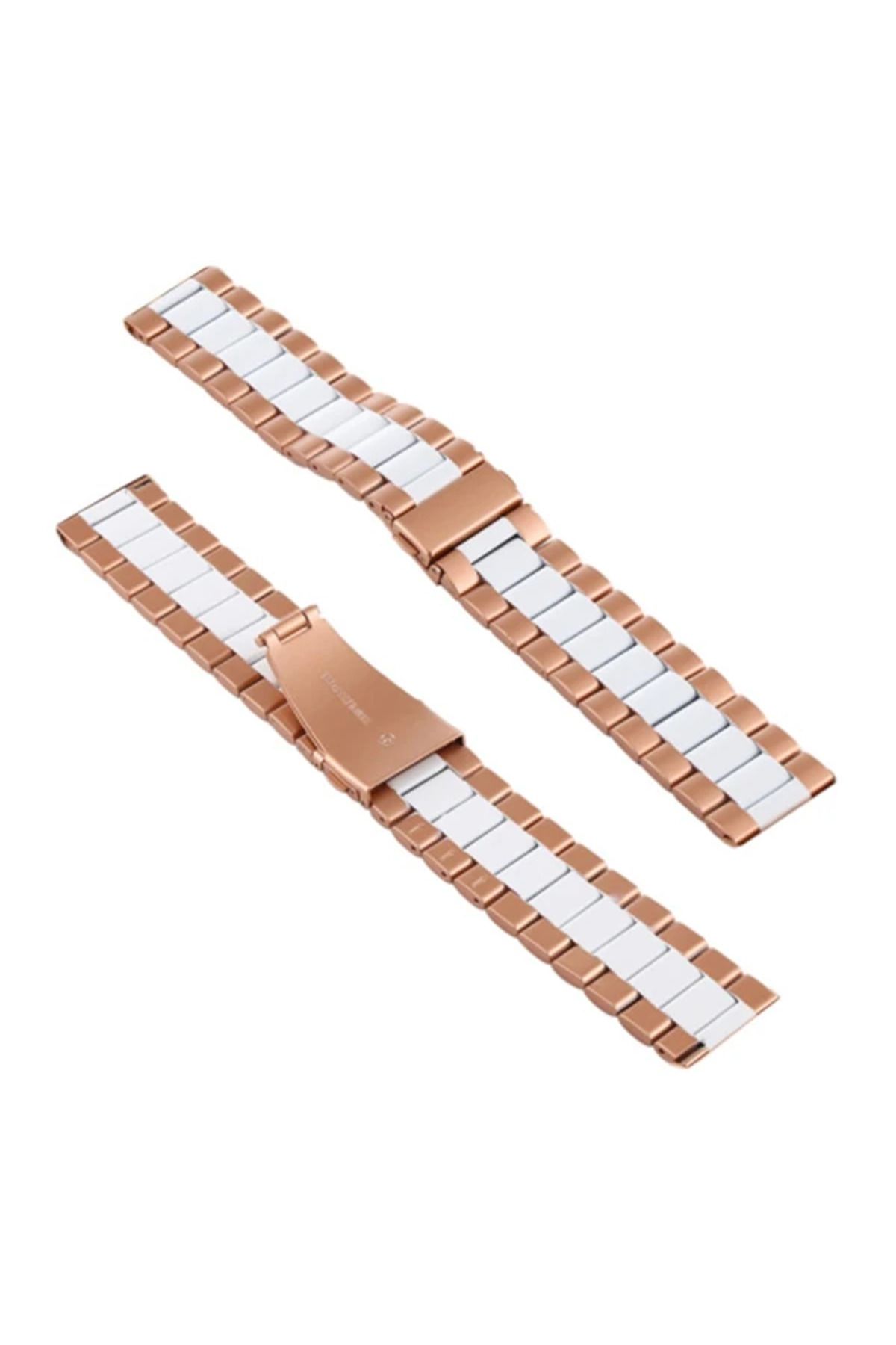 Marsilyan 22MM Gear S3 Watch 4 -GT2 GT2E 46MM KayışKordon Seramik Paslanmaz Çelik-(5775) - MCT4066-6886