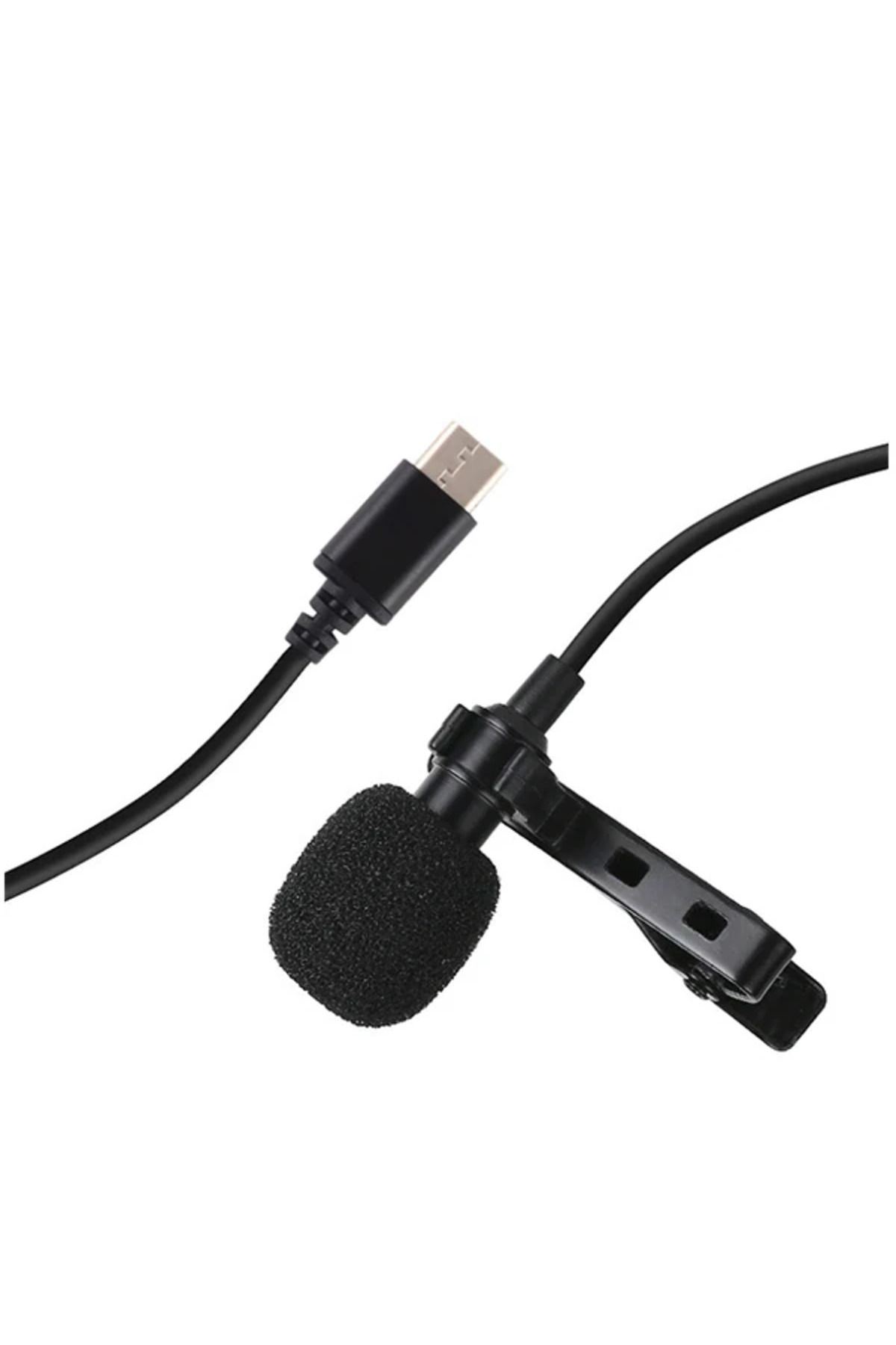 ChenSea PULUZ Type-C Profesyonel Telefon Youtuber Yaka Mikrofonu 1.5m-(5775) - AGT4307-9009