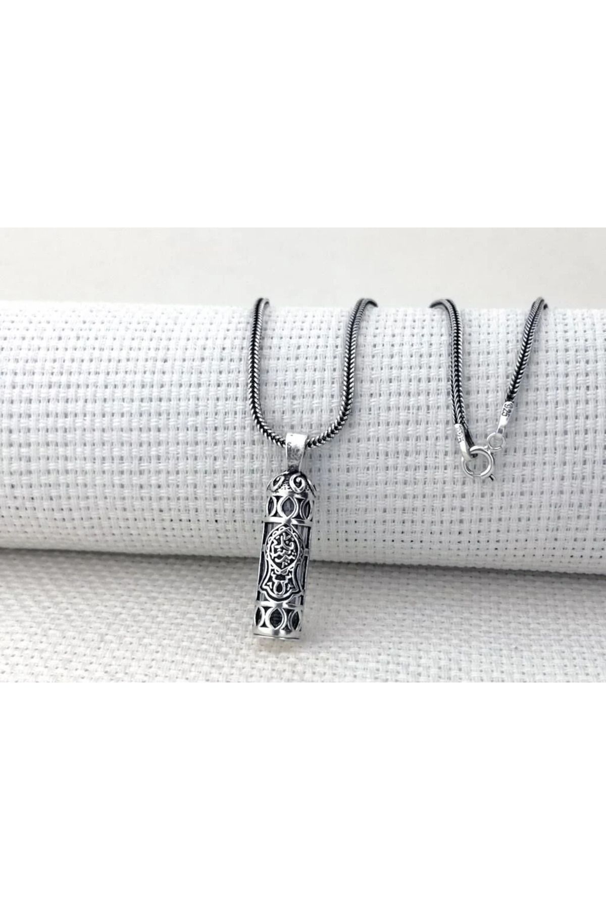 shop Nali Şerif Motifli Cevşen Kebir Dualı Muska 925 Ayar Kalın Zincirli Gümüş Erkek Kolye