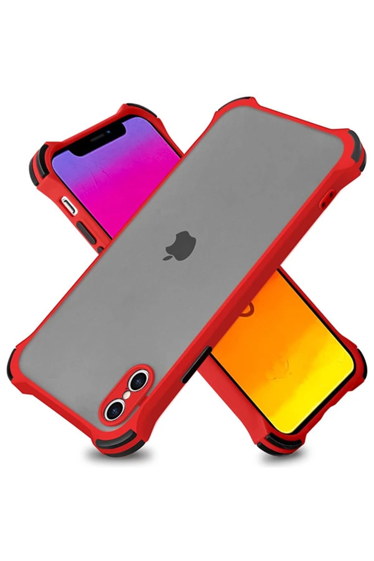 Marsilyan Ally İPhone X-XS 5.8 İnch Shockproof Kamera Koruma Darbe Emici Kılıf-(5775) - MCT4529-5450