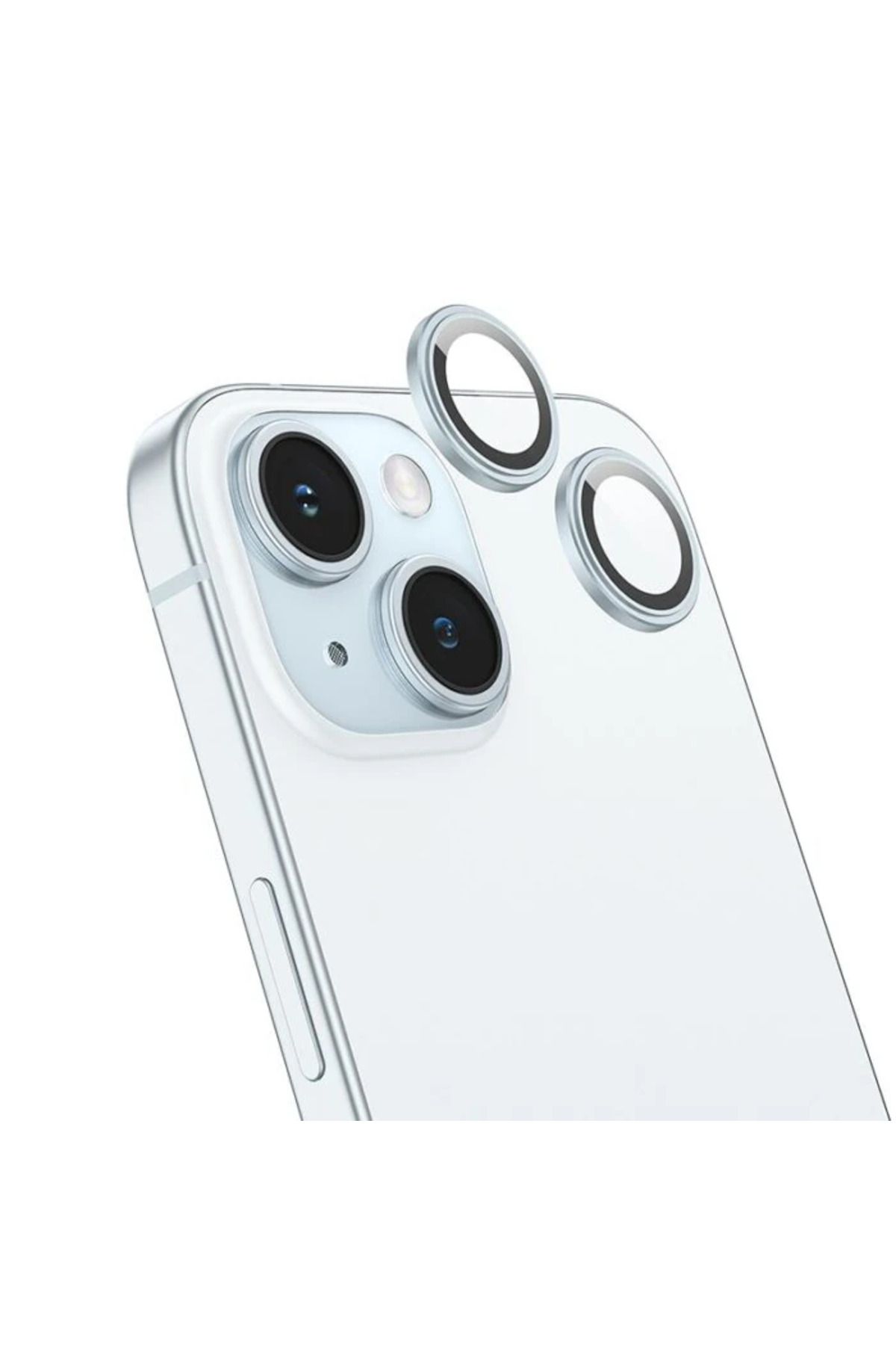 demila HOCO Crystal Clear iPhone 15-15 Plus HD 3D Metal Çerçeveli Kamera Koruyucu Lens-(5 - MLA6648-9568