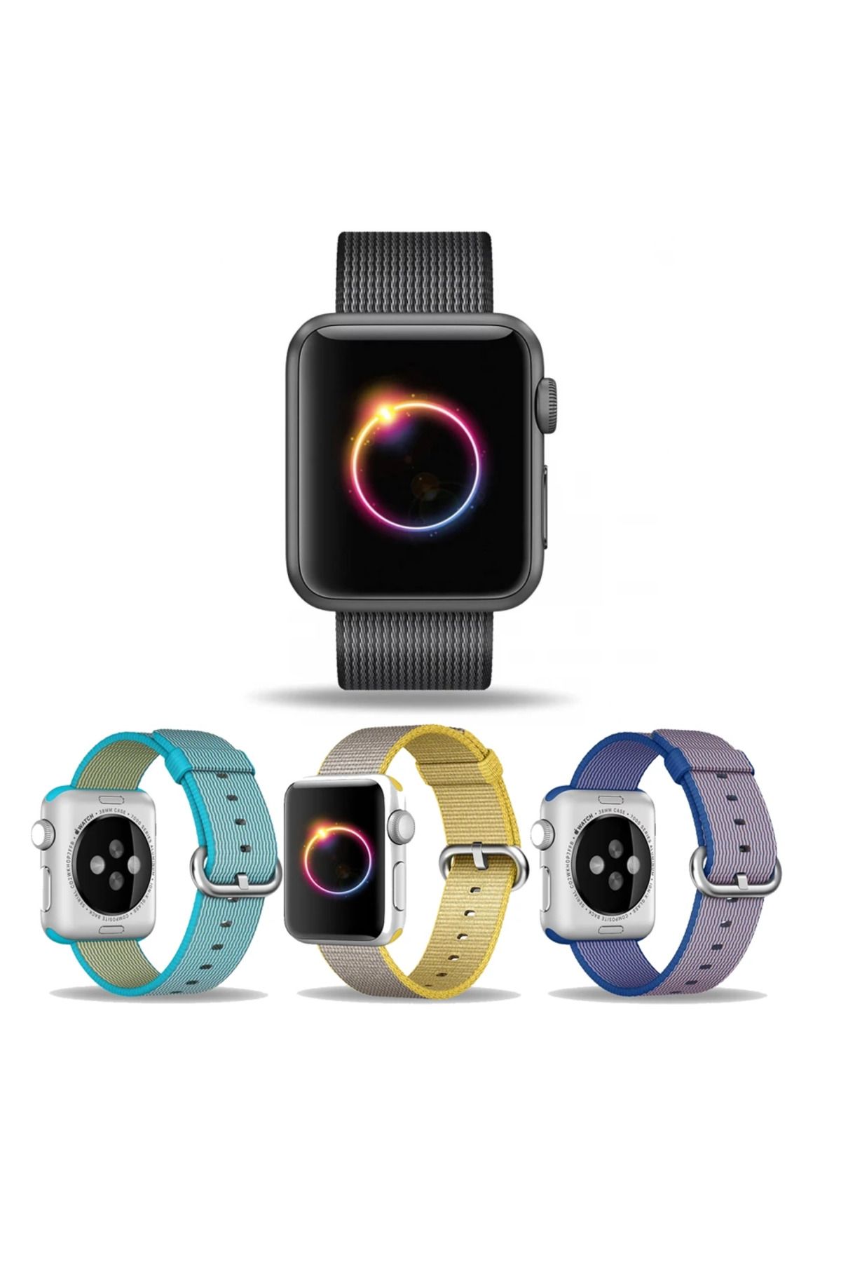 demila Ally Apple Watch 7-8 41mm 6-5-4 40mm Nylon Spor Kordon Kayış 3-2-1 38mm-(5775) - MLA2591-9499