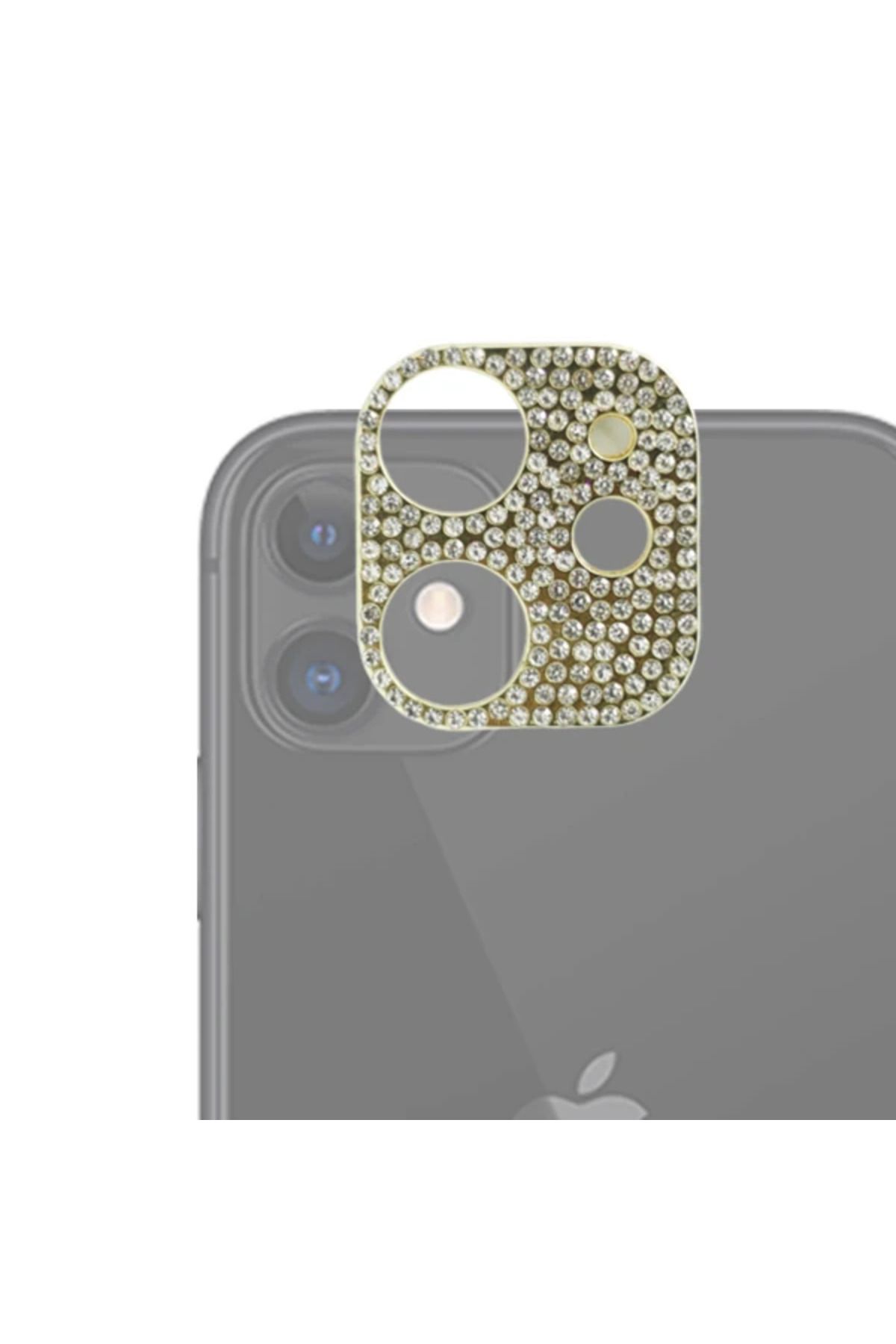 mudikonsept ALLY İPhone 11 Kamera Koruyucu Lens Diamond Taş İşlemeli-(5775) - MDE9058-8943
