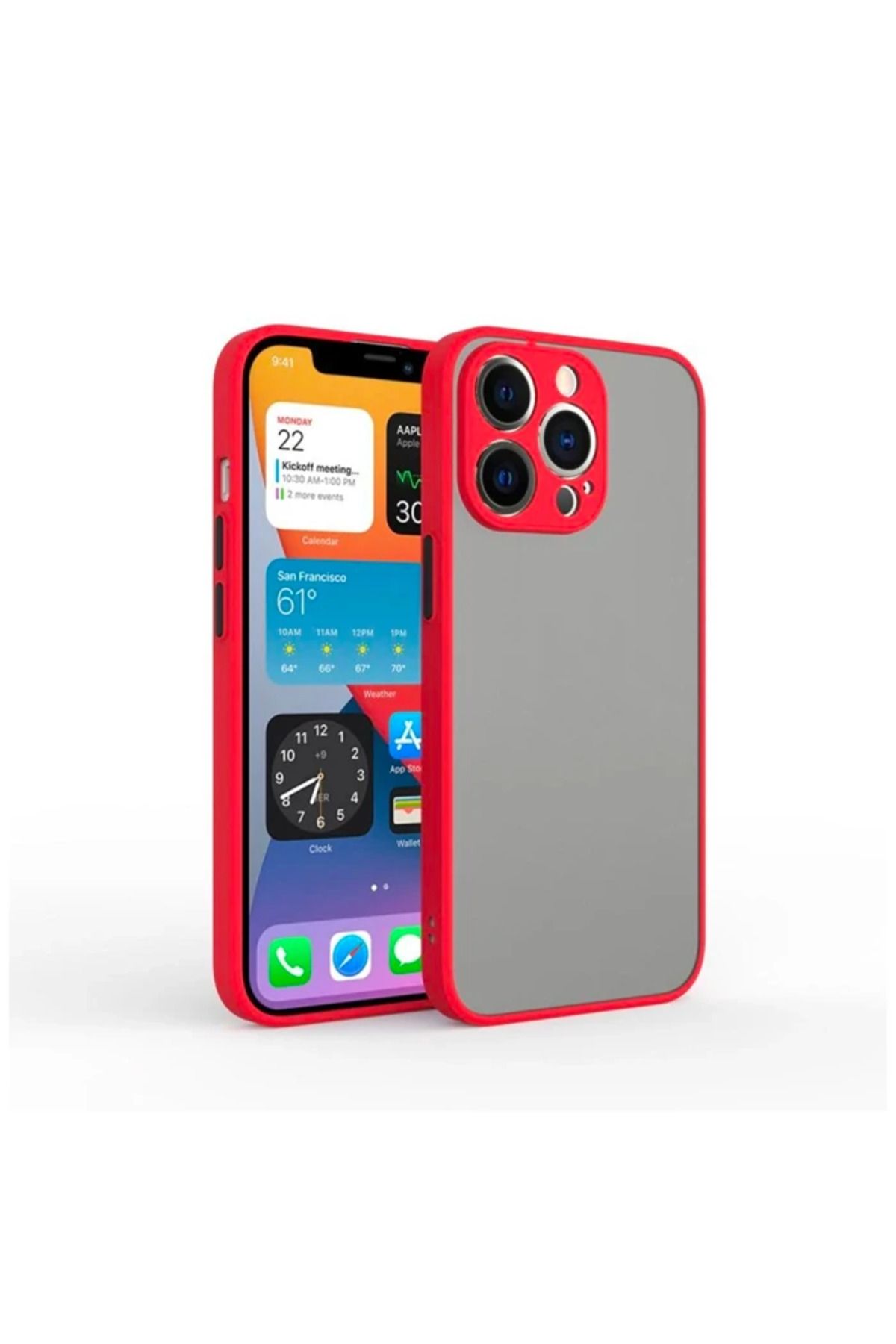 Marsilyan iPhone 13 Pro 6.1inç Kamera Korumalı Premium Silikon Kılıf-(5775) - MCT4236-5802