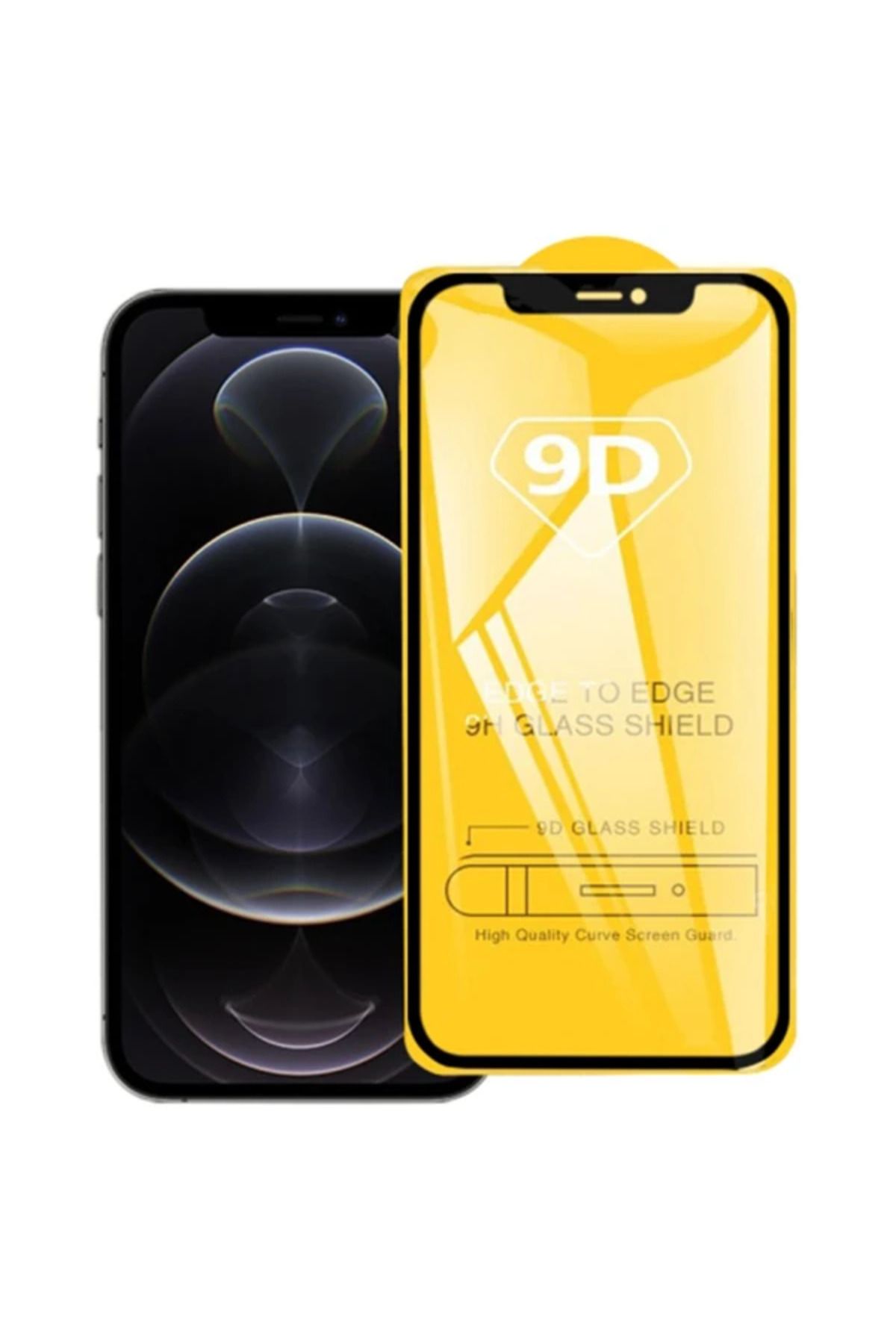 Marsilyan ALLY İPhone 12/12 Pro 6.1 9D Full Glue Tempered Cam Ekran Koruyucu-(5775) - MCT1810-9032
