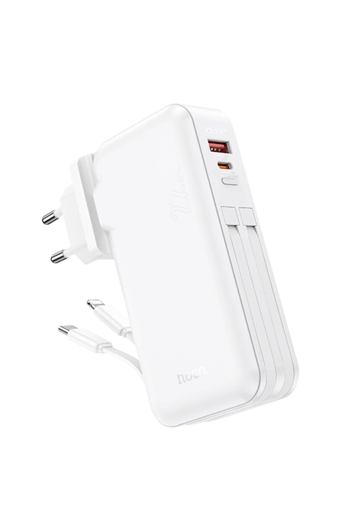 ChenSea Hoco J126 USB-A+Type-C Çıkışlı Type-c+Lightning Kablolu 10000mAh Powerbank Şar - AGT4577-8993