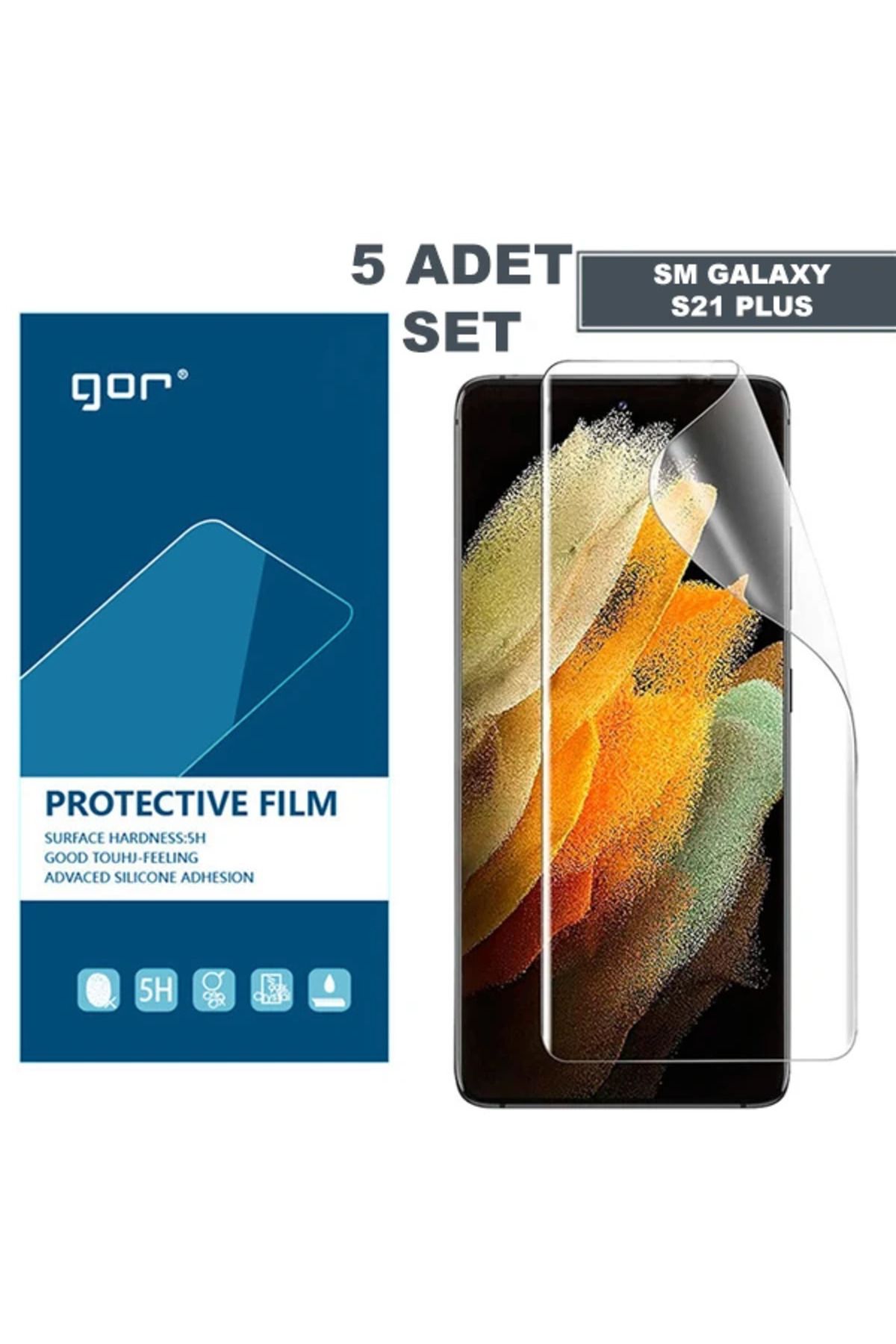 ChenSea GOR SM Galaxy S21+Plus Uyumlu HD Darbe Emici Ekran Koruyucu Jelatin 5 Adet Set-(5775) - AGT8879-7776