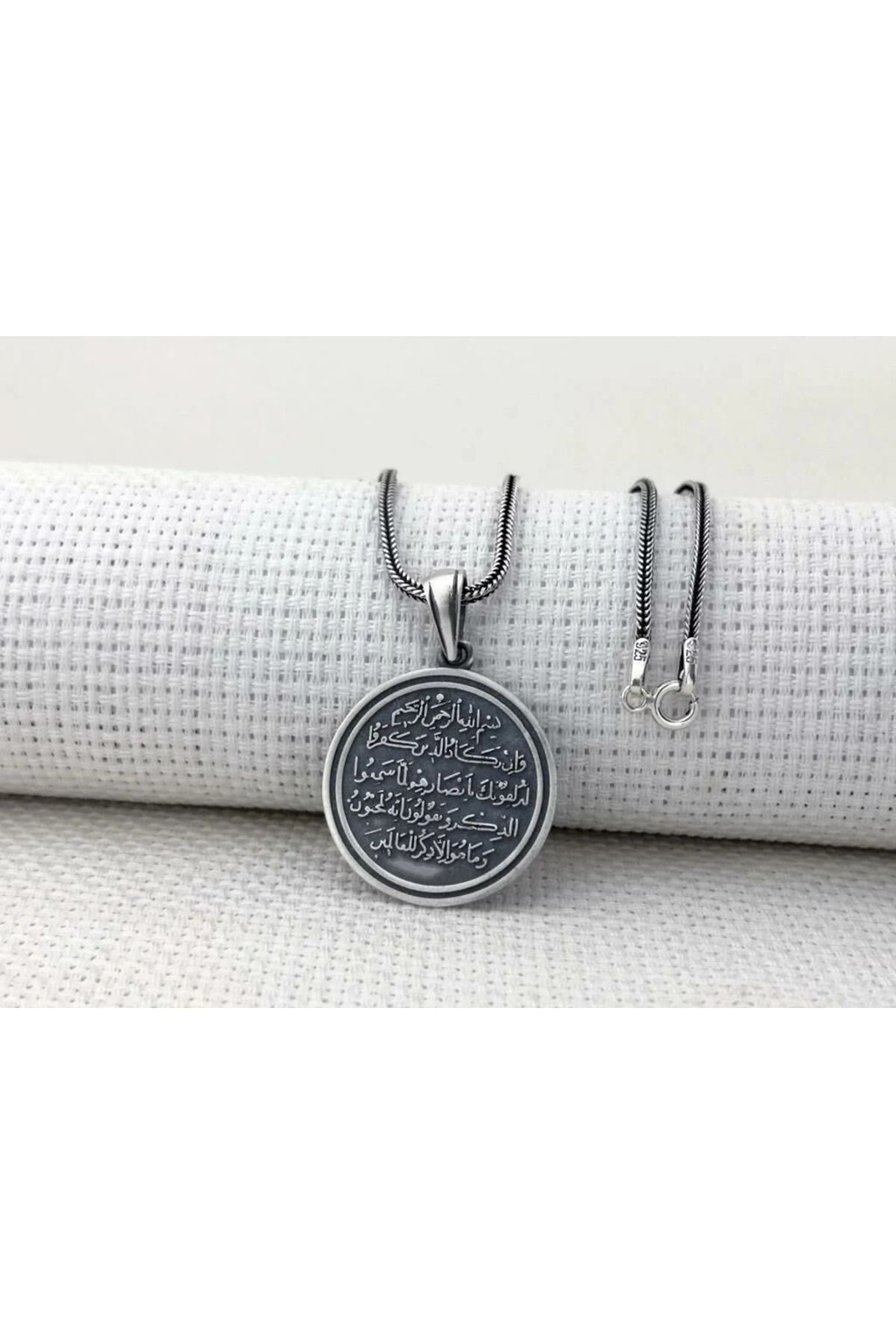 shop Nazar Duası 925 Ayar Gümüş Erkek Kolye