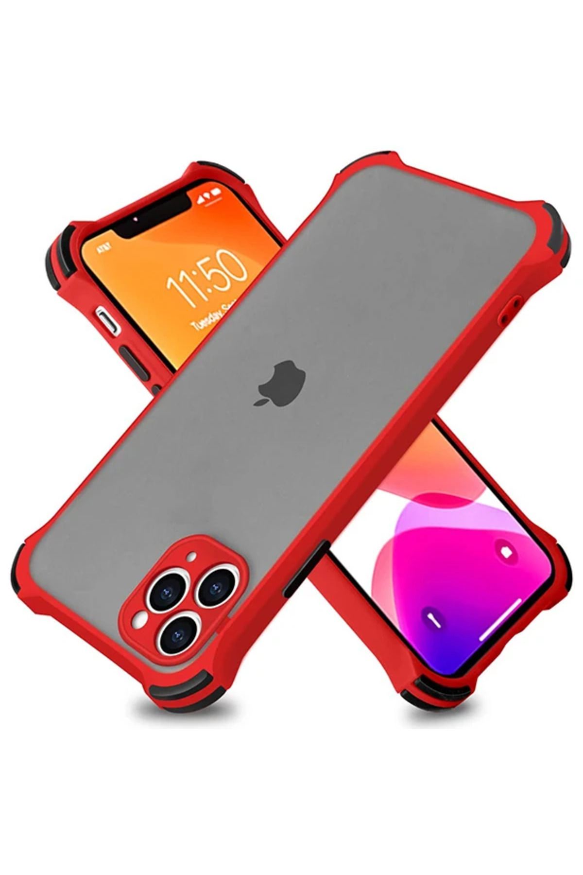 Marsilyan Ally İPhone 11 Pro Max 6.5 İnch Shockproof Kamera Koruma Darbe Emici Kılıf-(5775 - MCT1019-6776