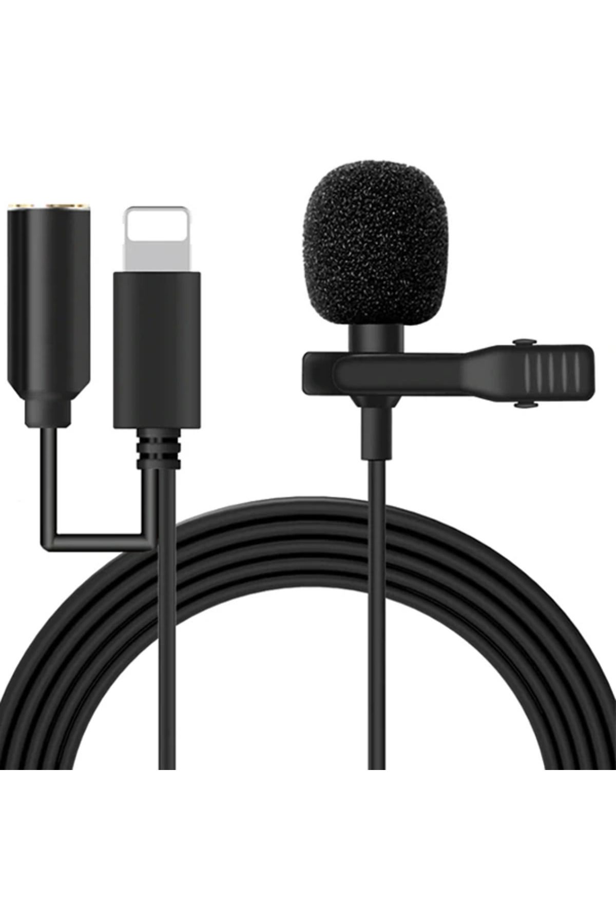 mycarmella ALLY iPhone Lightning Yaka Mikrofonu+3.5MM jack Profesyonel Youtuber Mikrofonu-(5775 - VHT1785-9616