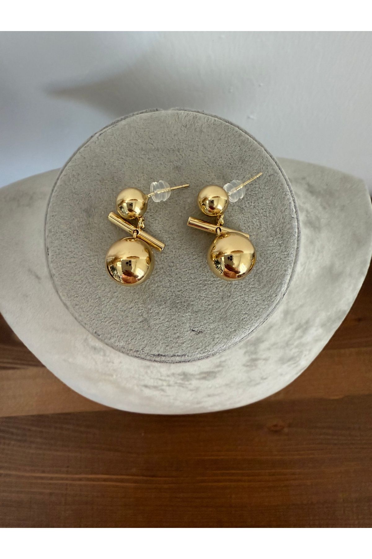 Zenara Accessories gold çelik küpe