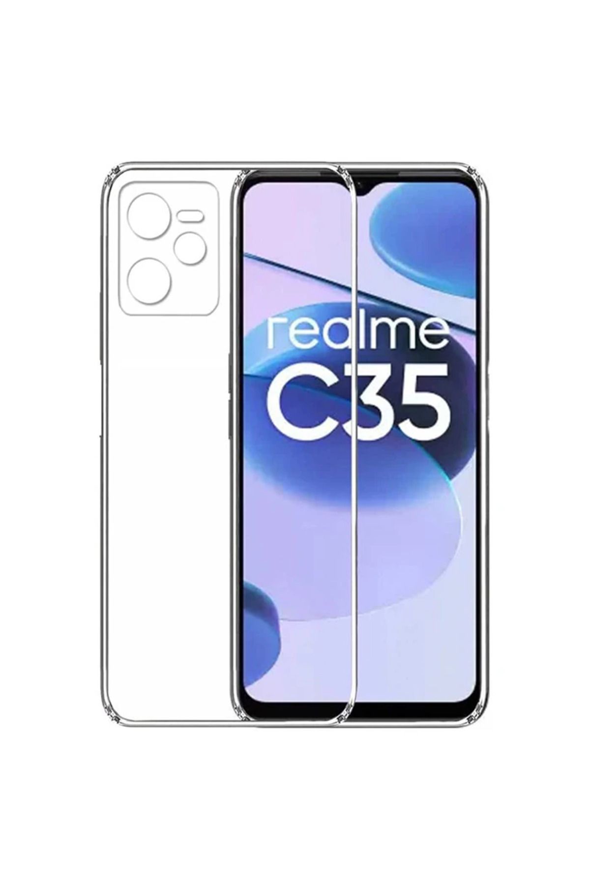 Marsilyan Ally Realme C35 Kılıf Kamera Korumalı Ultra İnce Şeffaf Silikon Kılıf-(5775) - MCT7062-2322