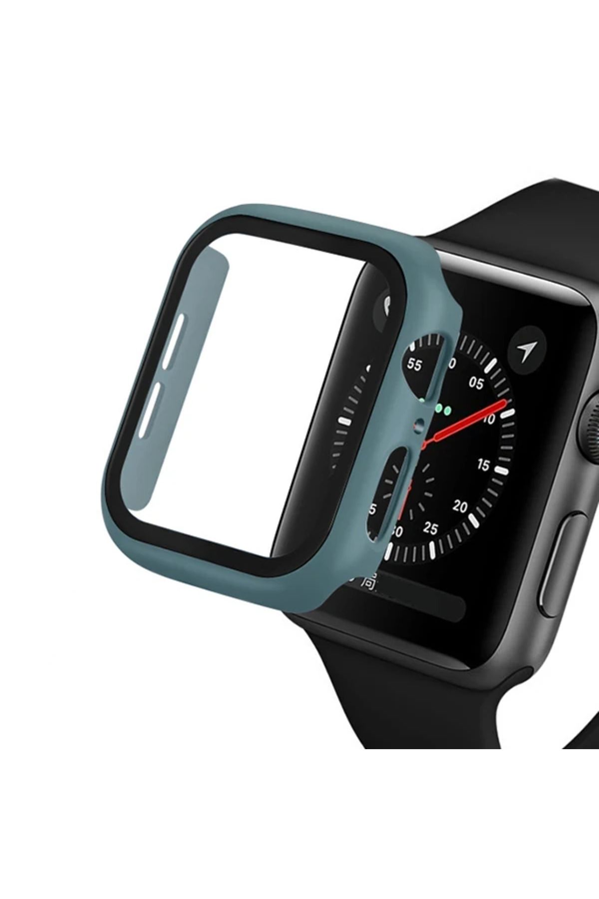 Marsilyan Ally Apple Watch 6-5 4 44mm 360 Derece Koruma Kılıf+Kırılmaz Cam-(5775) - MCT5546-1496