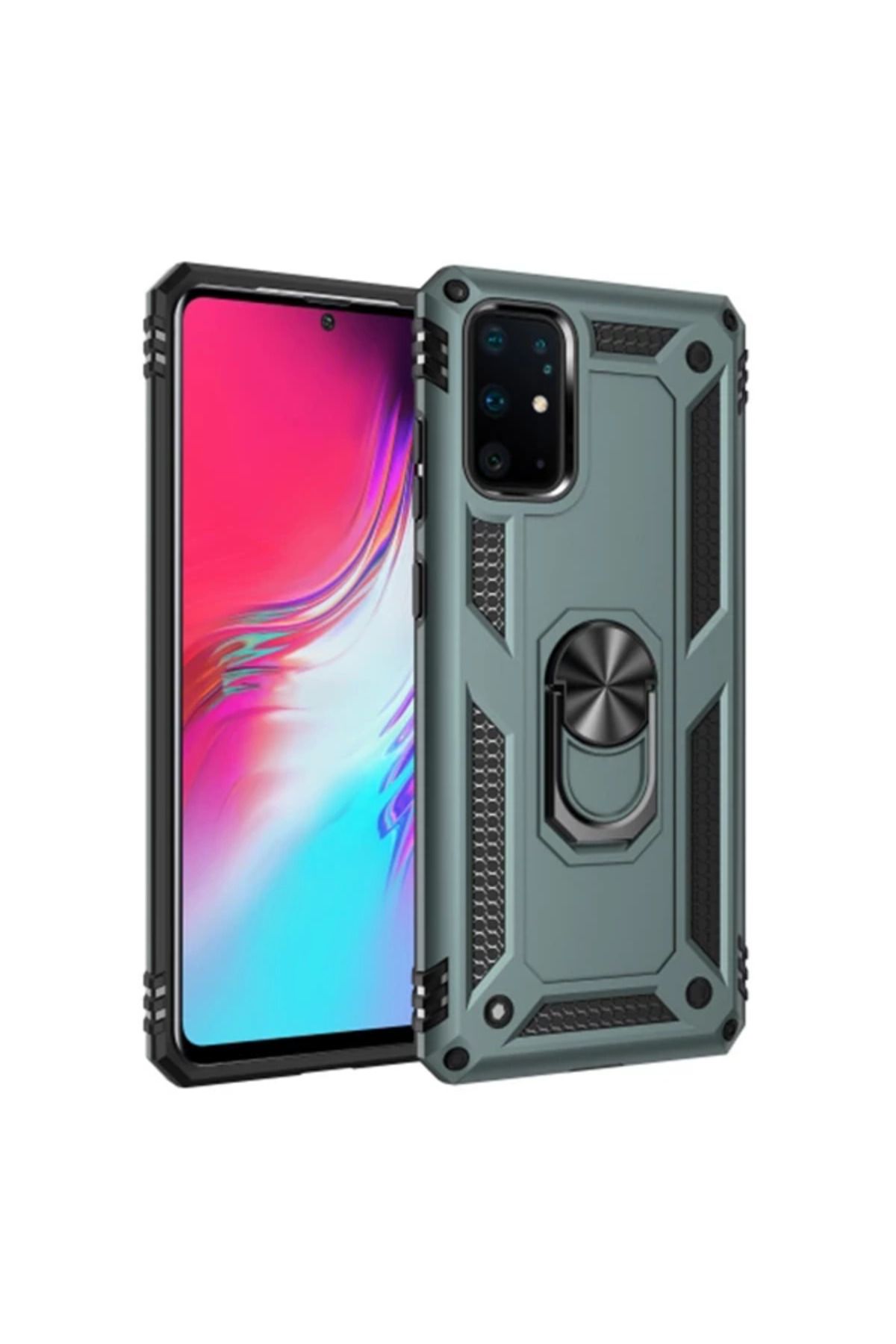 Marsilyan Ally Sm Galaxy S20 Ultra Yüzüklü Kılıf Armor Shockproof Ring kılıf-(5775) - MCT4883-5807