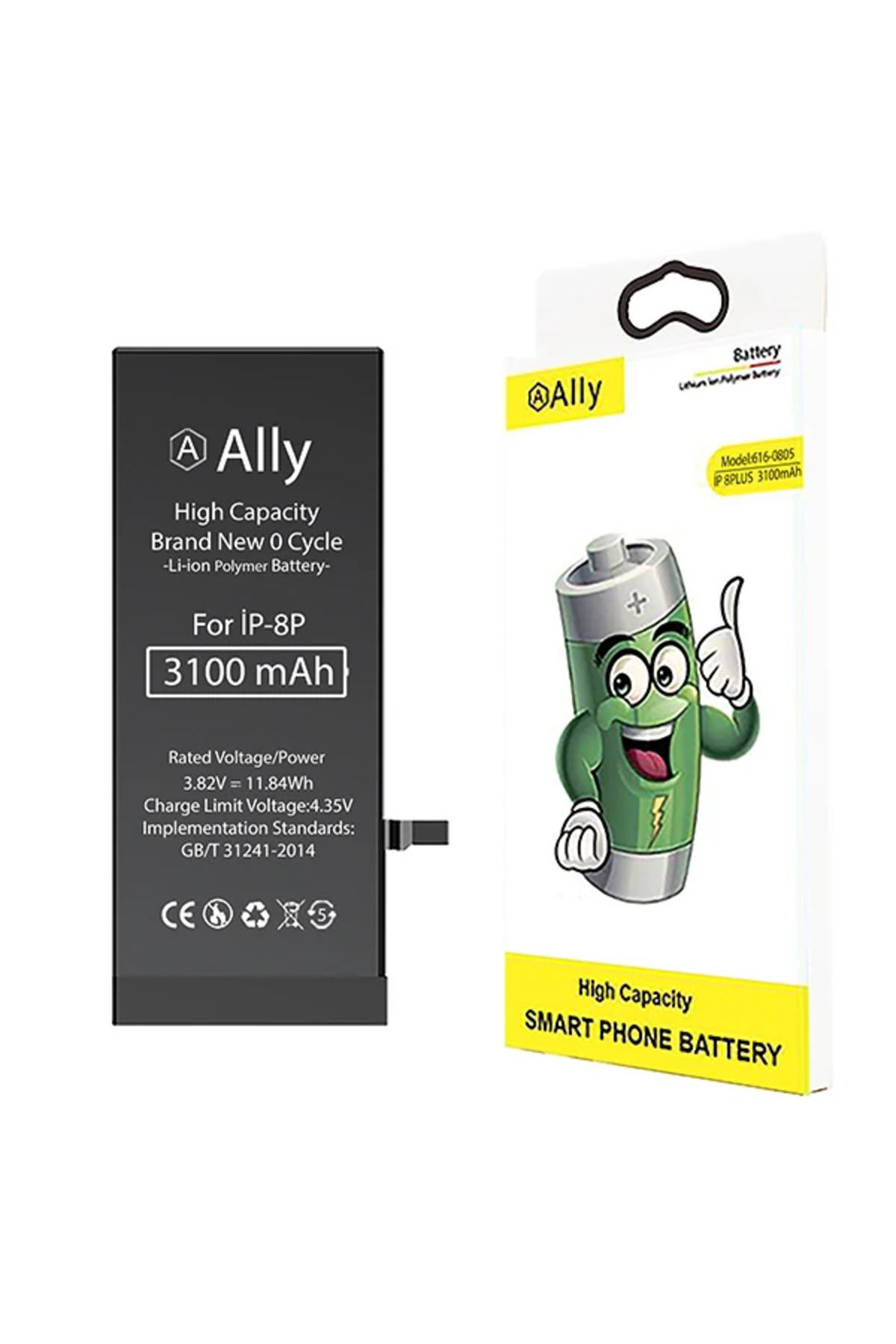 Uyguna Kapında ALLY iPhone 8 PLus 3100 Mah Yüksek Kapasiteli Pil Batarya-(5775) - SVU1218-6639