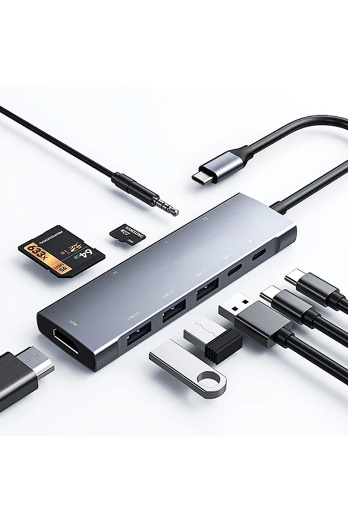 mycarmella ALLY 9 İn1 Type C Hub 4k 30hz Hdmi Usb 3.0SdPD Adaptör-(5775) - VHT4794-3990