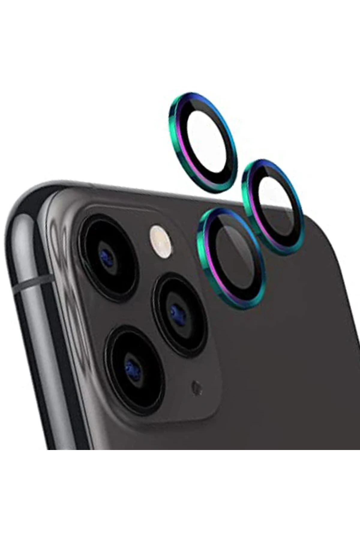 Lokal Marketing ALLY İphone 12 Pro 3D Metal Çerçeveli Kamera Lens Koruyucu-(5775) - LKM6969-6242