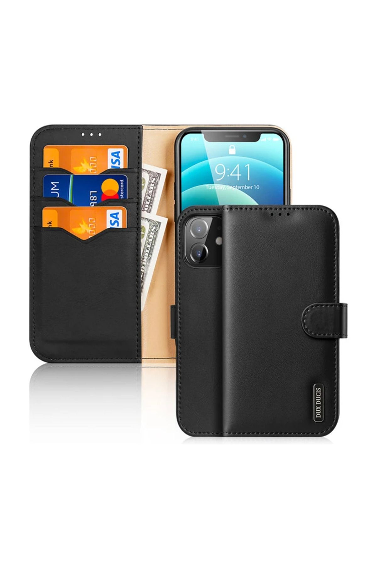 Marsilyan Dux Ducis iPhone 12 - 12 Pro Kılıf Mıknatıslı Cüzdanlı Deri Kılıf Hivo Seri - MCT5472-6244