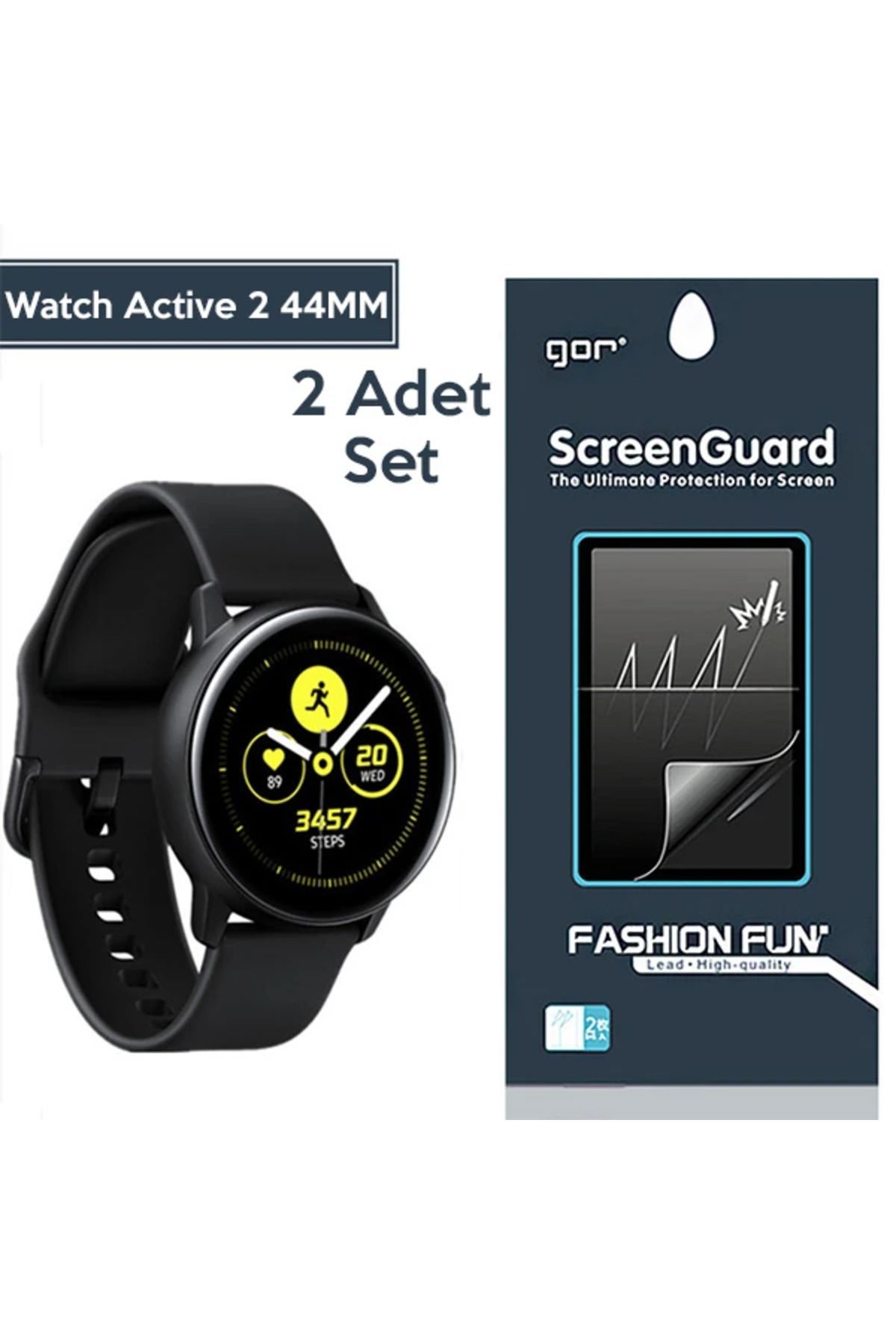 mudikonsept Gor Samsung Watch Active 2 44MM Darbe Emici Ekran Koruyucu 2 Adet Set-(5775) - MDE4814-7790