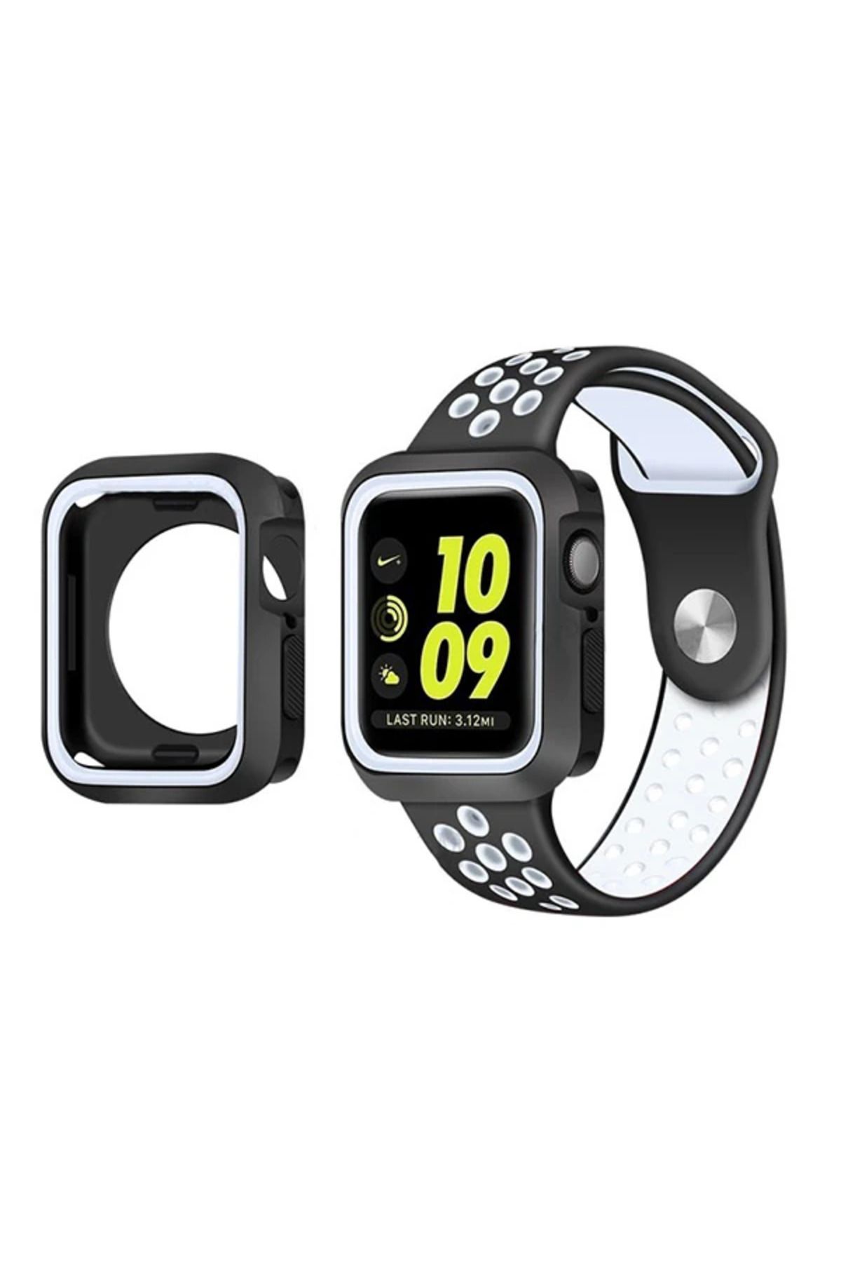 demila Ally Apple Watch 4 44mm N-Style Çift Renk Silikon Kılıf-(5775) - MLA4267-7843