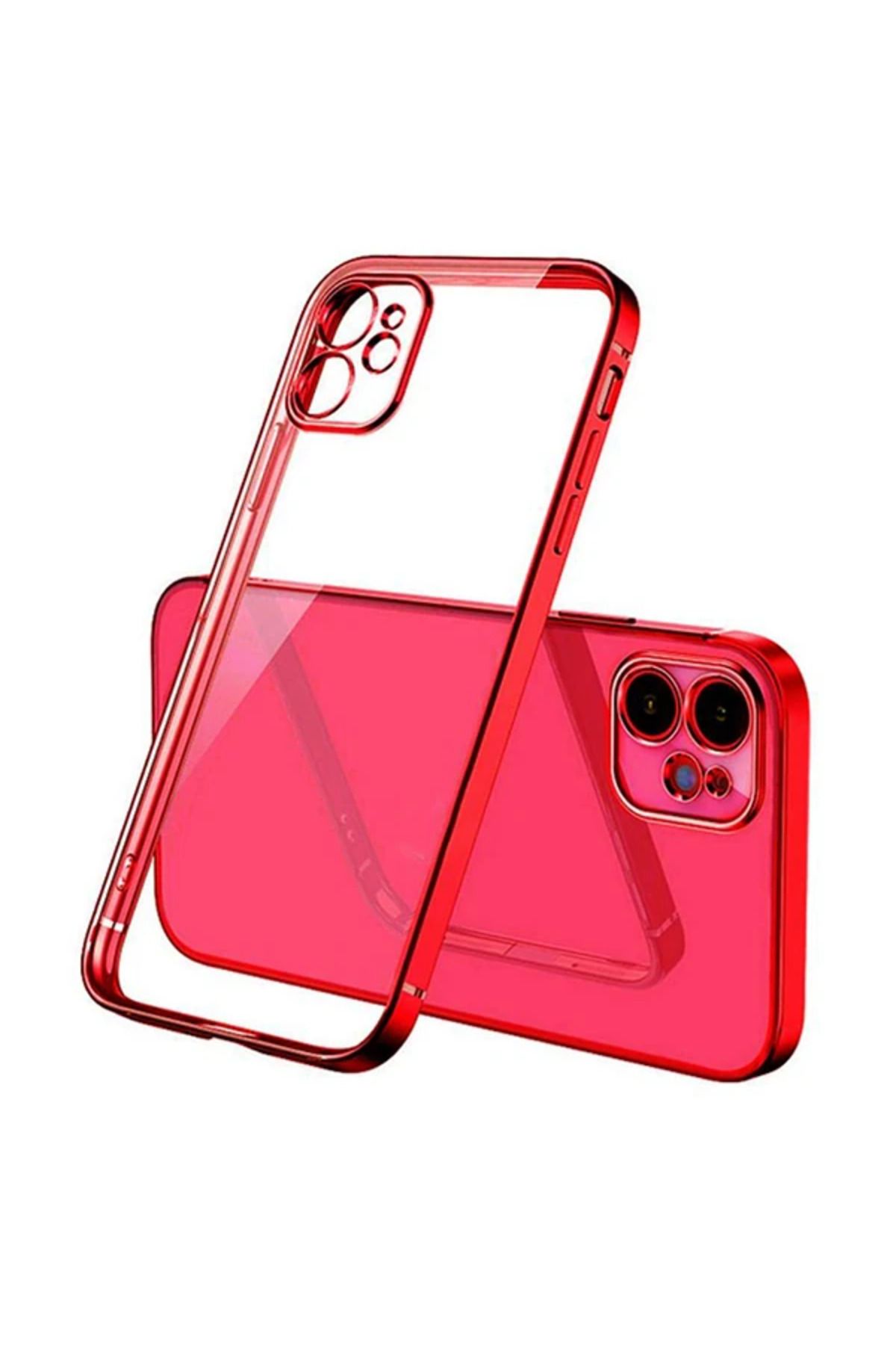 demila iPhone 12 Mini 5.4inç Renkli Kenar Şeffaf Kılıf Kamera Korumalı Kılıf-(5775) - MLA2537-7336