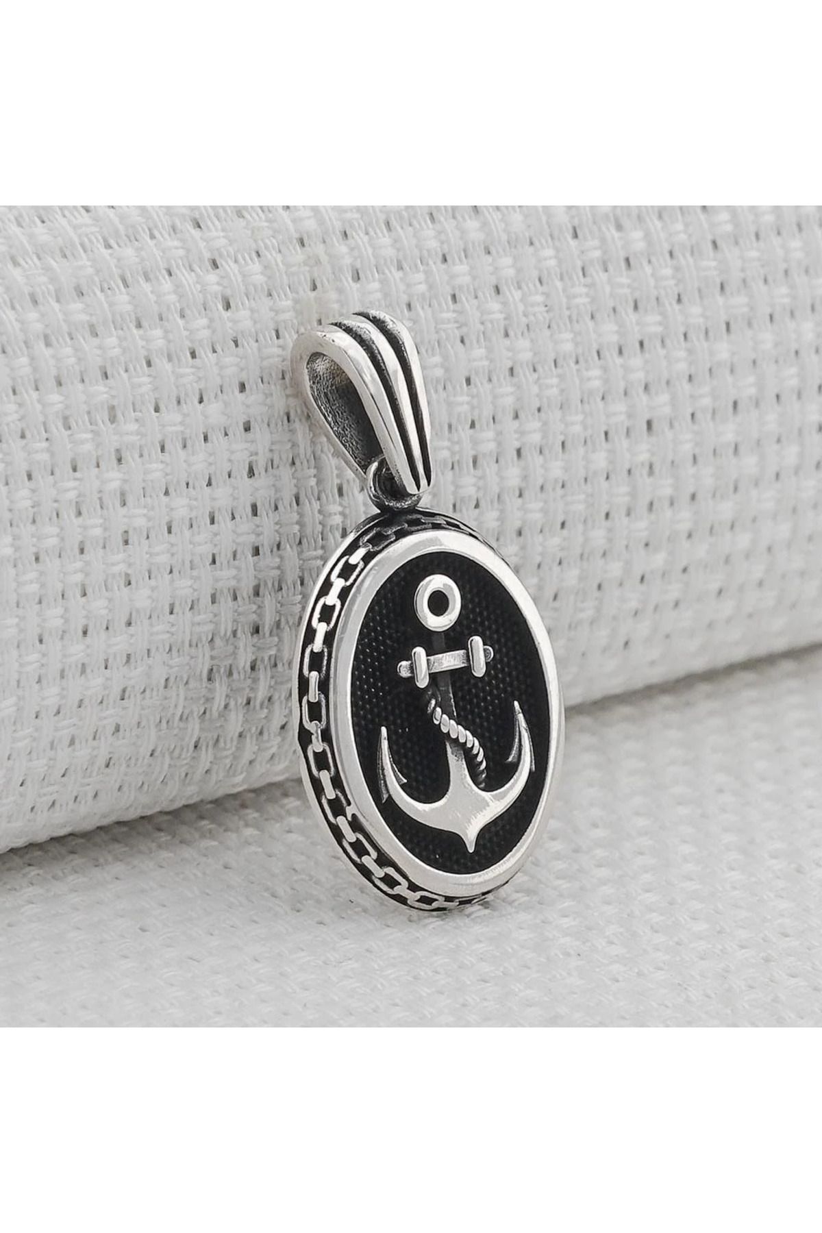 shop Denizci Çapa Tasarımlı 925 Ayar Gümüş Erkek Kolye Ucu