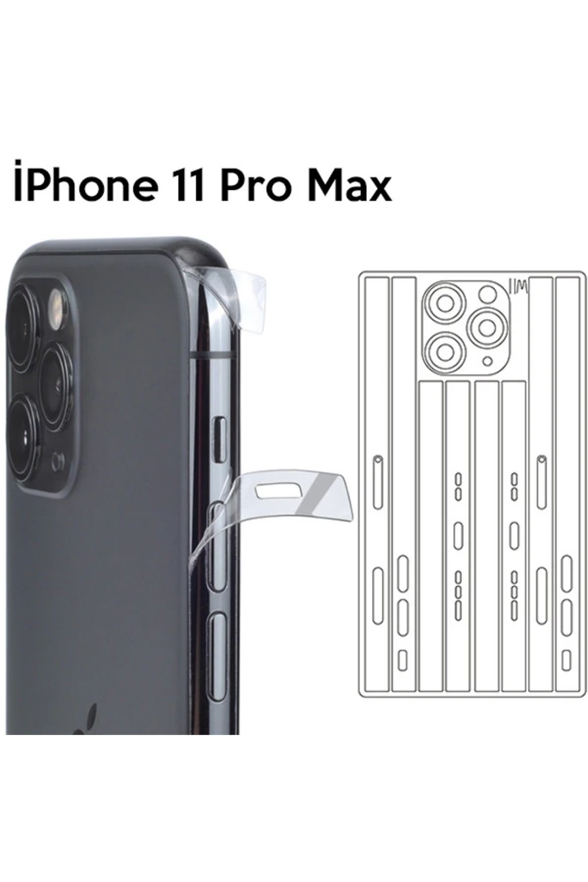 Marsilyan İPhone 11 Pro Max 6.5 Hidrojel Hayalet Yan Alt Üst Kamera Kaplama Film-(5775) - MCT6064-8658