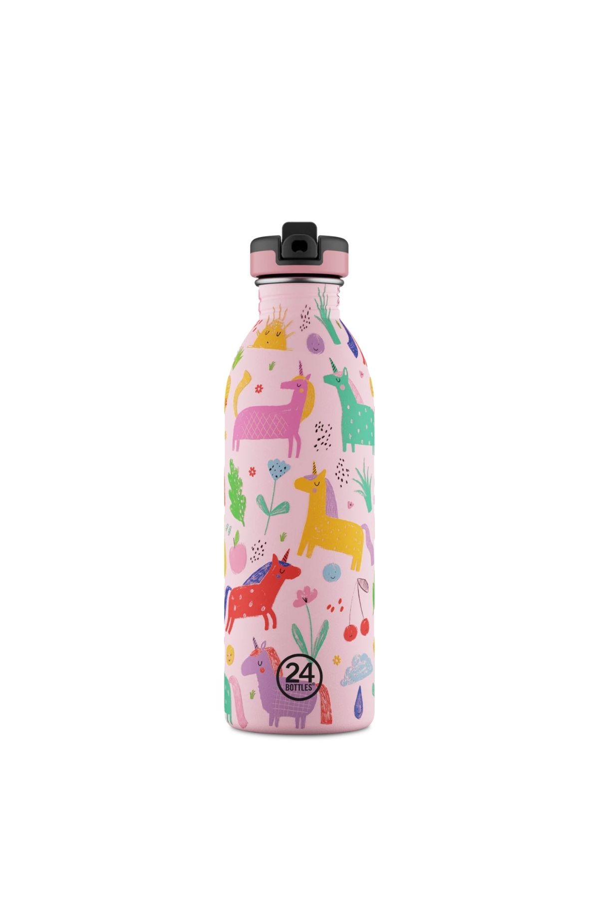 24 Bottles Kids Bottle Magic Friends Pipetli Paslanmaz Çelik Çocuk Su Matarası 500 ml