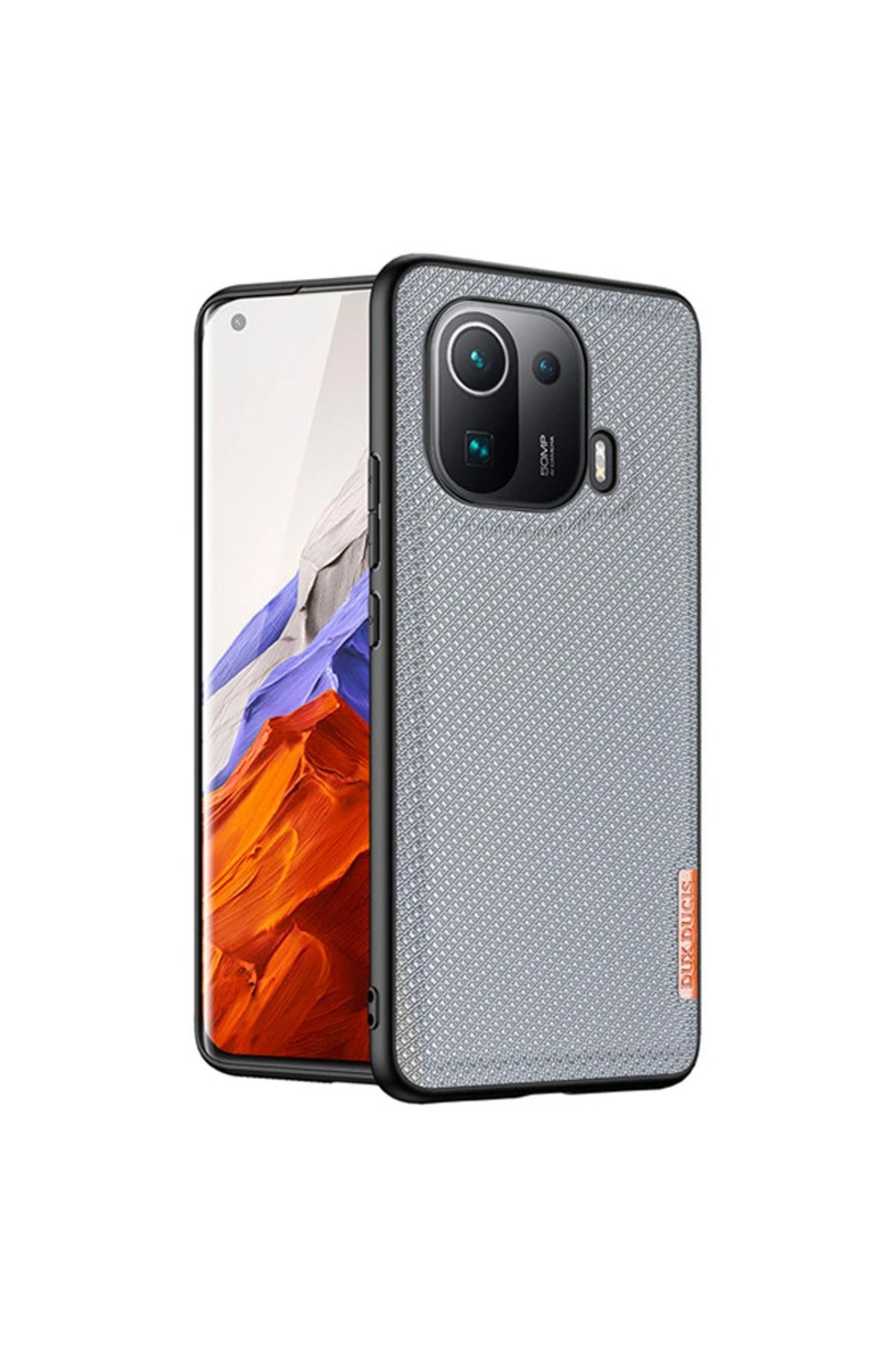 LaCend Dux Ducis Fino Serisi Xiaomi Mi 11 Pro Kılıf Premium Dokuma Silikon Kılıf-(5775) - LC5561-9252