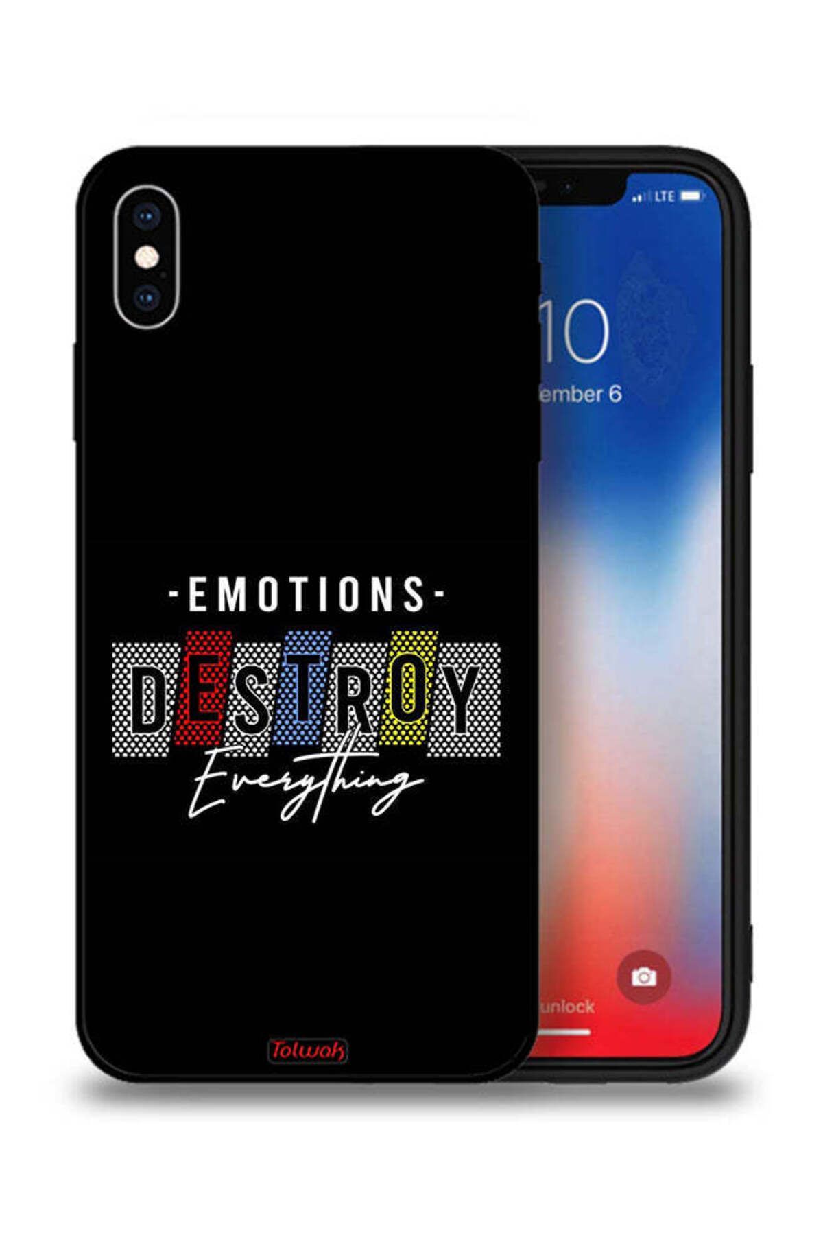 Tolwak-Apple iPhone XS Max Protective Case Emotions Destroy Everything 1