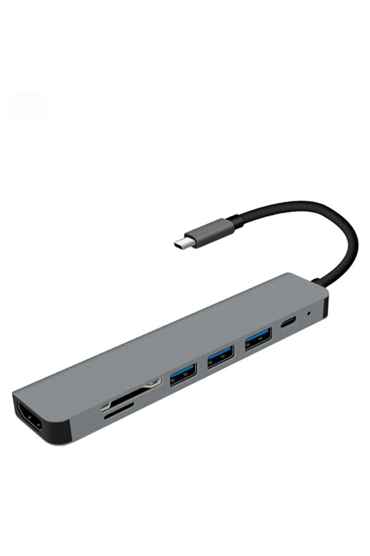 Marsilyan Ally 7in1 USB 3.1 HDMI 4K 30HZ 2K 1080P Type-C HUB Adaptör Dönüştürücü-(5775) - MCT5284-8648