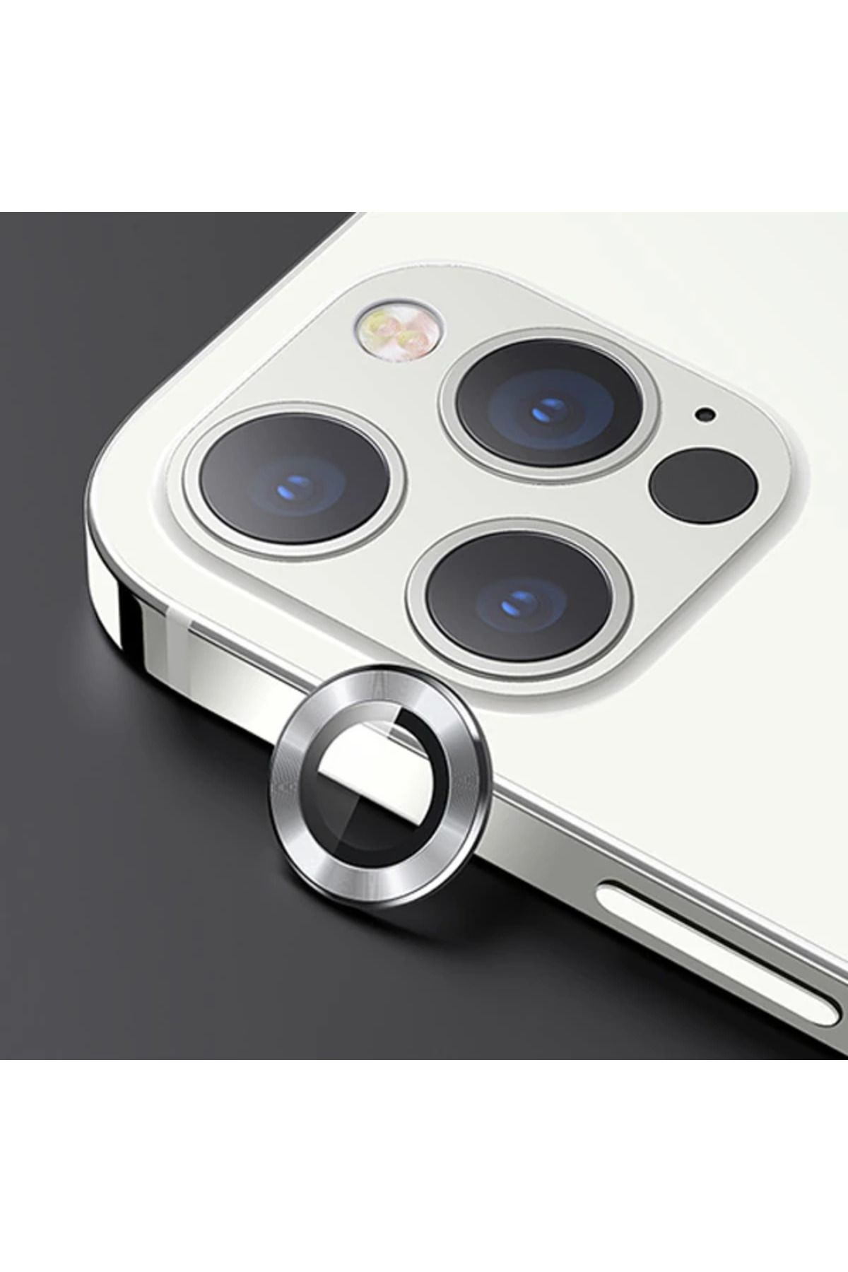 mudikonsept USAMS İphone 12 Pro Max 3D Metal Çerçeveli Kamera Lens Koruyucu-(5775) - MDE5375-4981