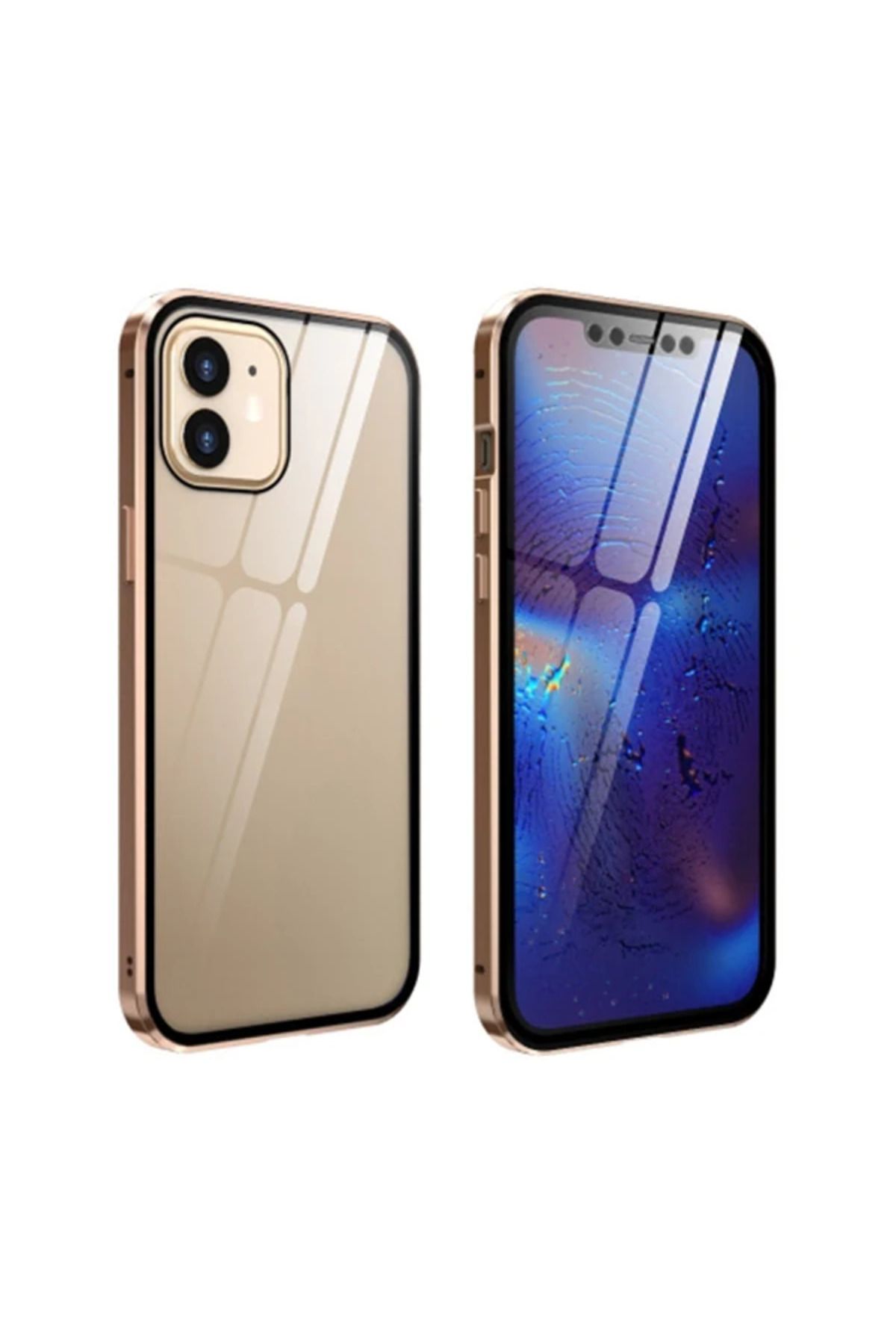 demila İPhone 12 Mini Mıknatıslı 360 Derece Ön ve Arka Cam Full Korumalı Manyetik Kı - MLA8620-8776