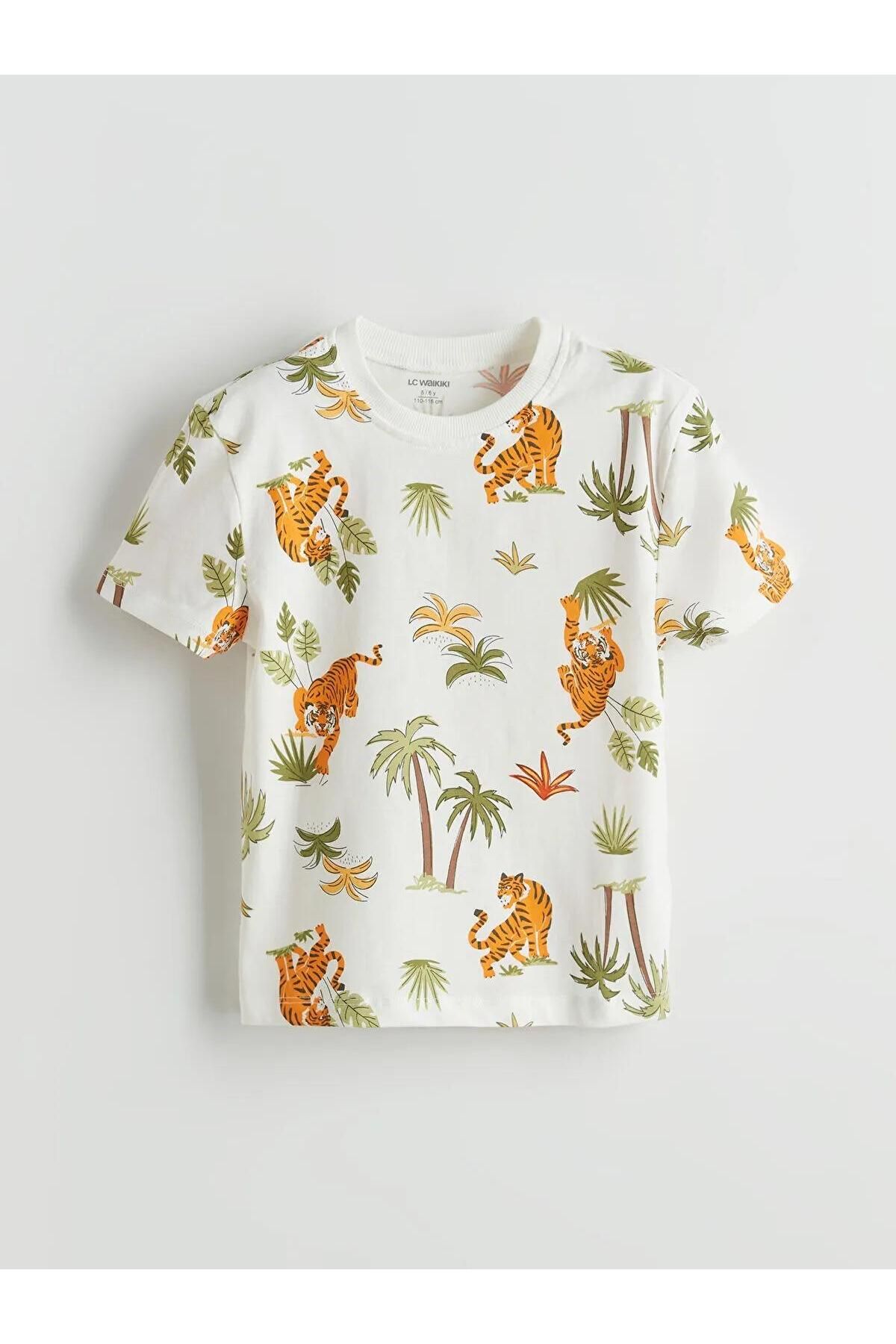 LC Waikiki-Lcw Kids Printed Boys T-Shirt and Shorts 2-Piece (S5) 2