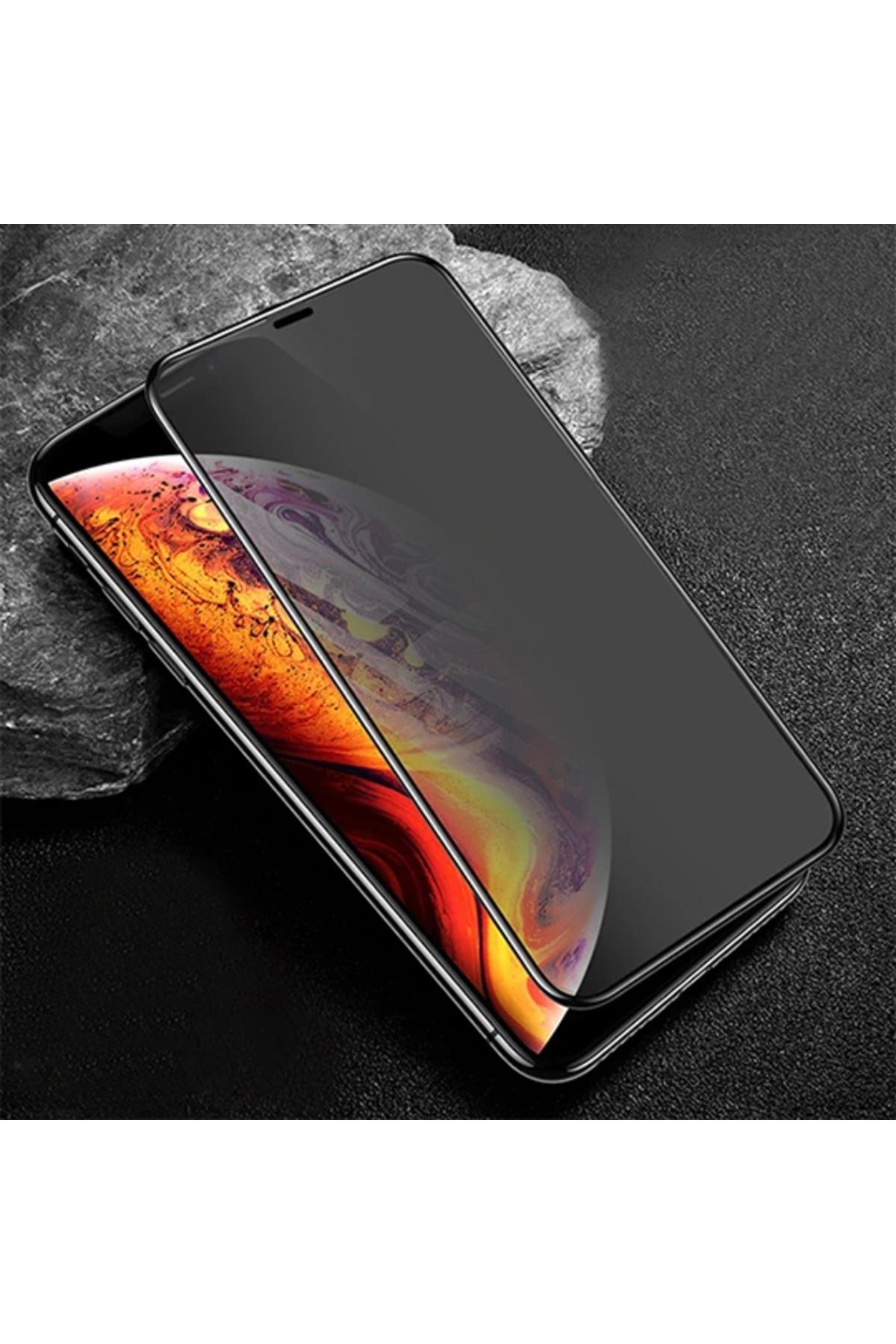 ONE İPhone 11 Pro Max 3D Full Privacy Gizlilik Cam Ekran Koruyucu-(5775) - CDY4039-3277