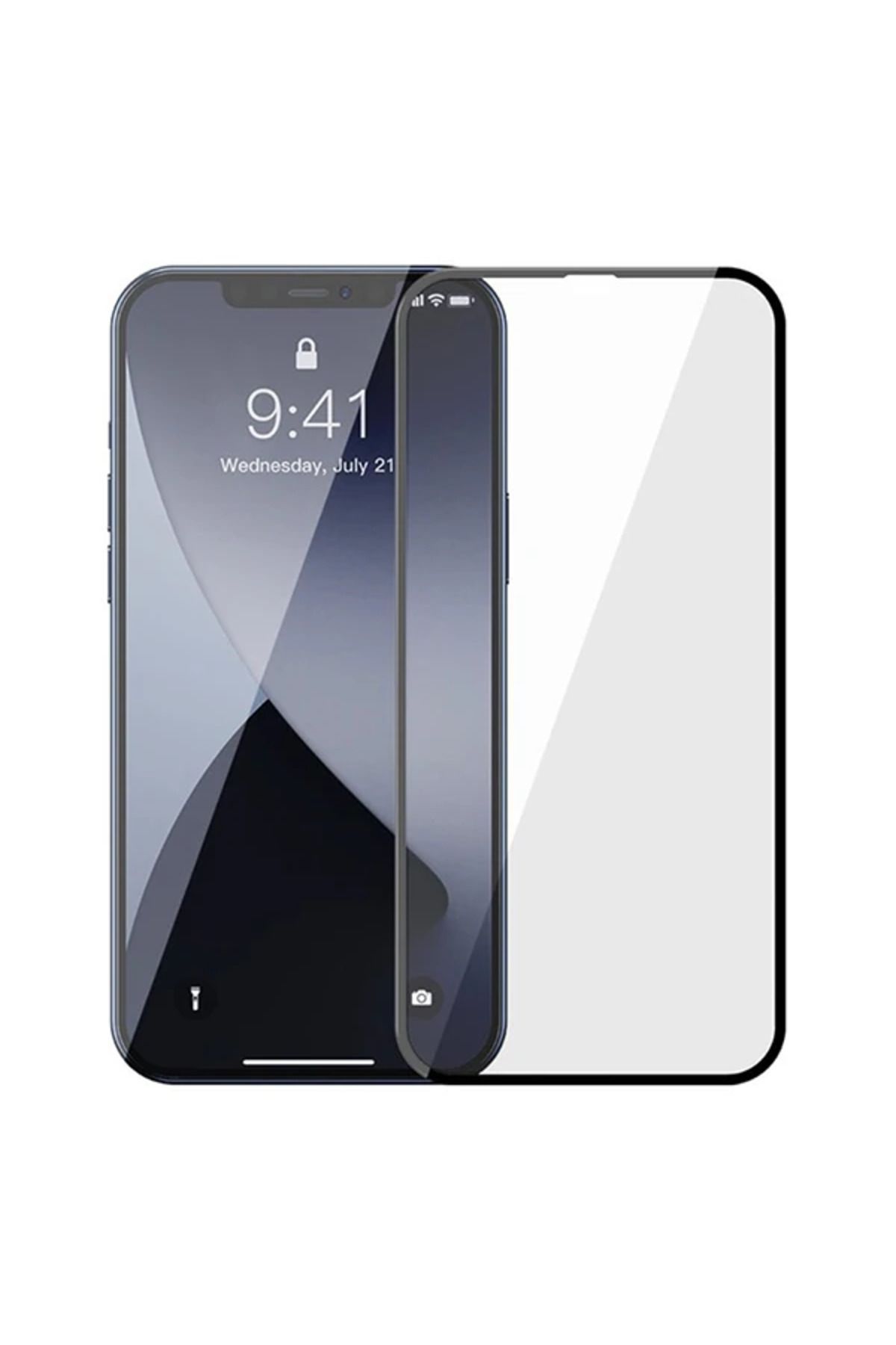 mudikonsept İPhone 12-12 Pro 6.1 0.3MM 3D Full Tempered Cam Ekran Koruyucu 2Adet Set-(5775) - MDE9029-1714