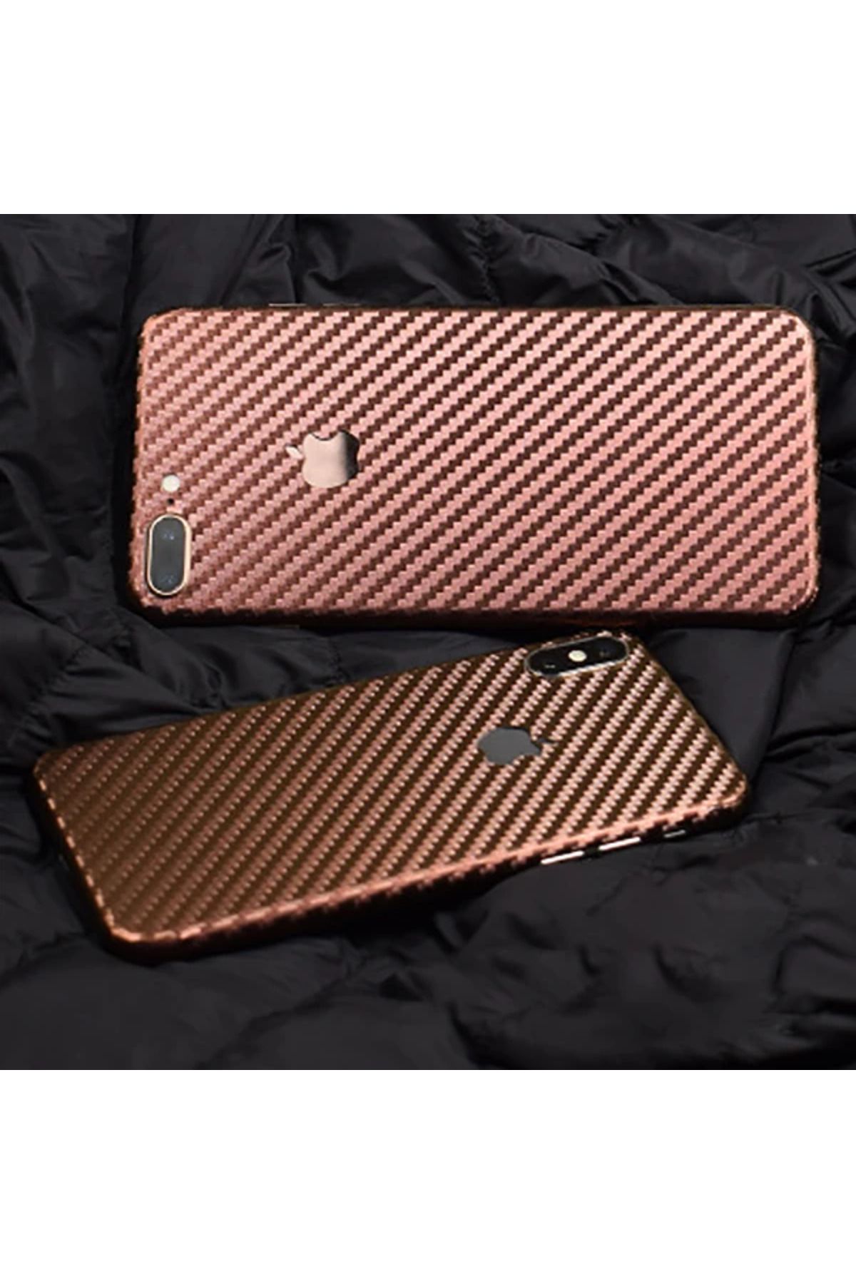 ONE İphone 8 Plus Parlak Karbon Fiber Telefon Kaplaması Arka Sticker-(5775) - CDY1133-7806