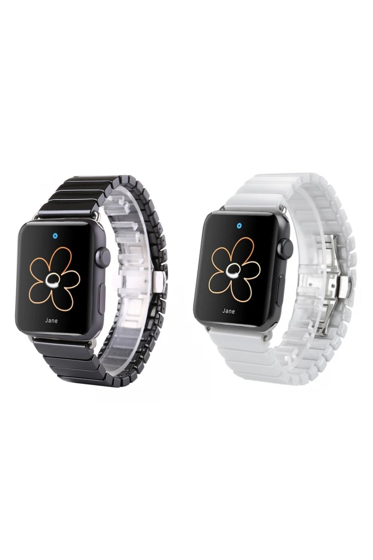 demila Ally Apple Watch 7-8 41mm 6-5-4 40mm Kayış Kordon Seramik Metal 3-2-1 38mm-(5775) - MLA7484-8292
