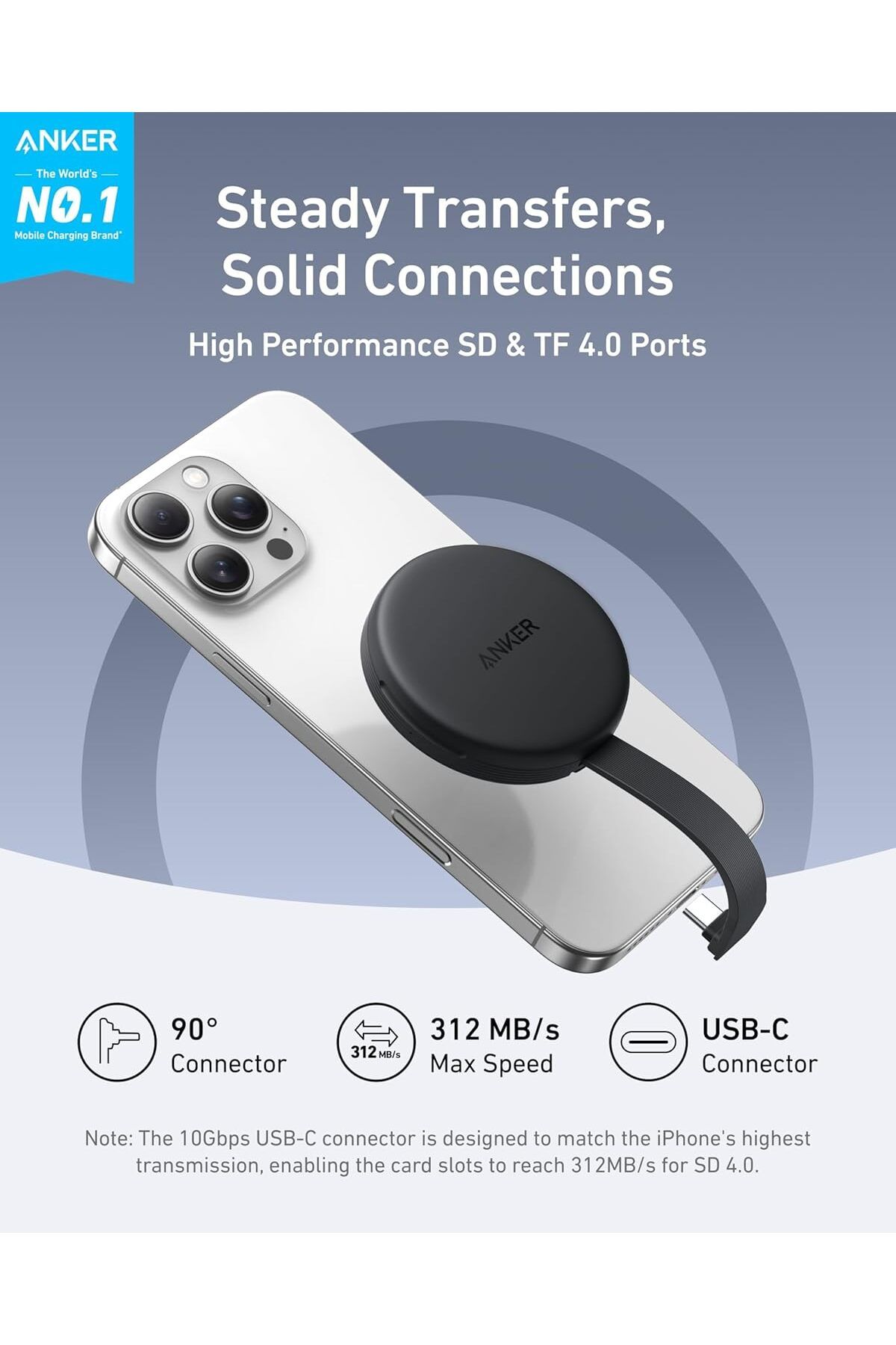 Anker-MagGo USB-C Adapter (3 in 1, 10Gbps, for iPhone USB-C) 3