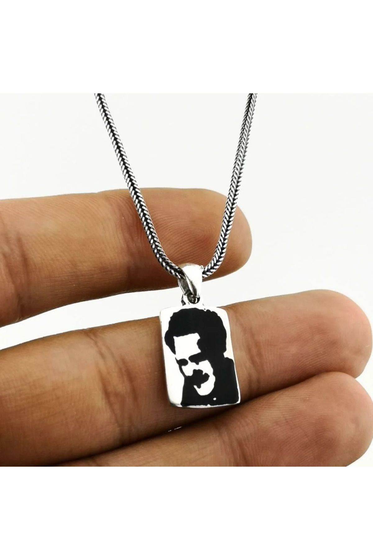 shop Nazım Hikmet 925 Ayar Gümüş Erkek Kolye