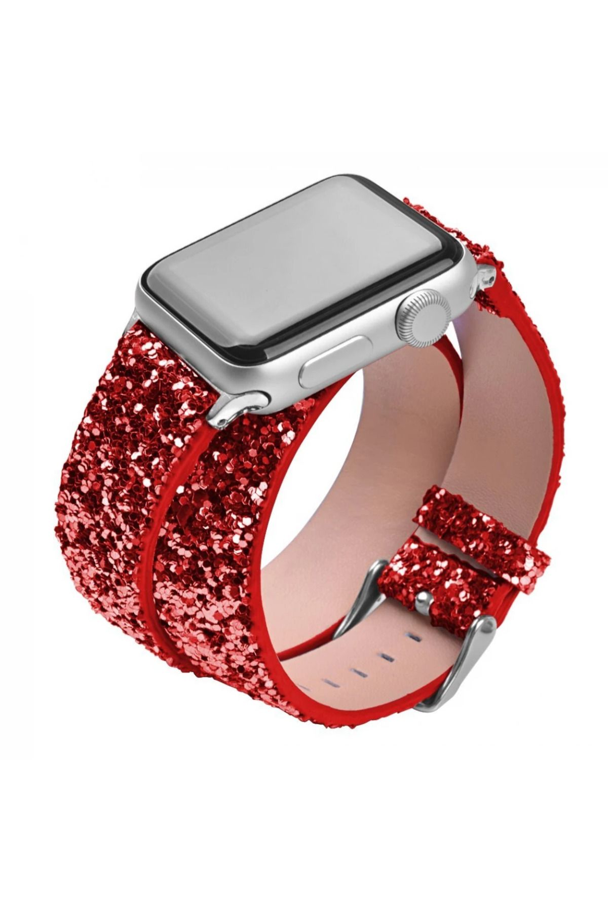 Marsilyan Ally Apple Watch 7-8 45mm 6-5-4 44mm Çift Tur Deri Sim İşlemeli Kordon 3-2-1 42mm - MCT4858-3437