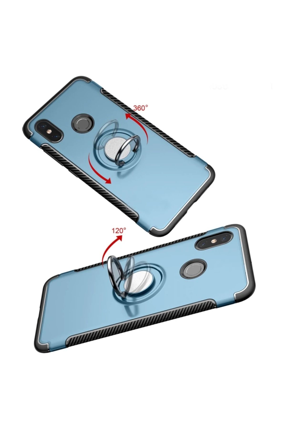 demila Xiaomi Mi8 360 Doner Yüzüklü Darbe Emici Armor Tpu+pc Kılıf-(5775) - MLA9327-3863