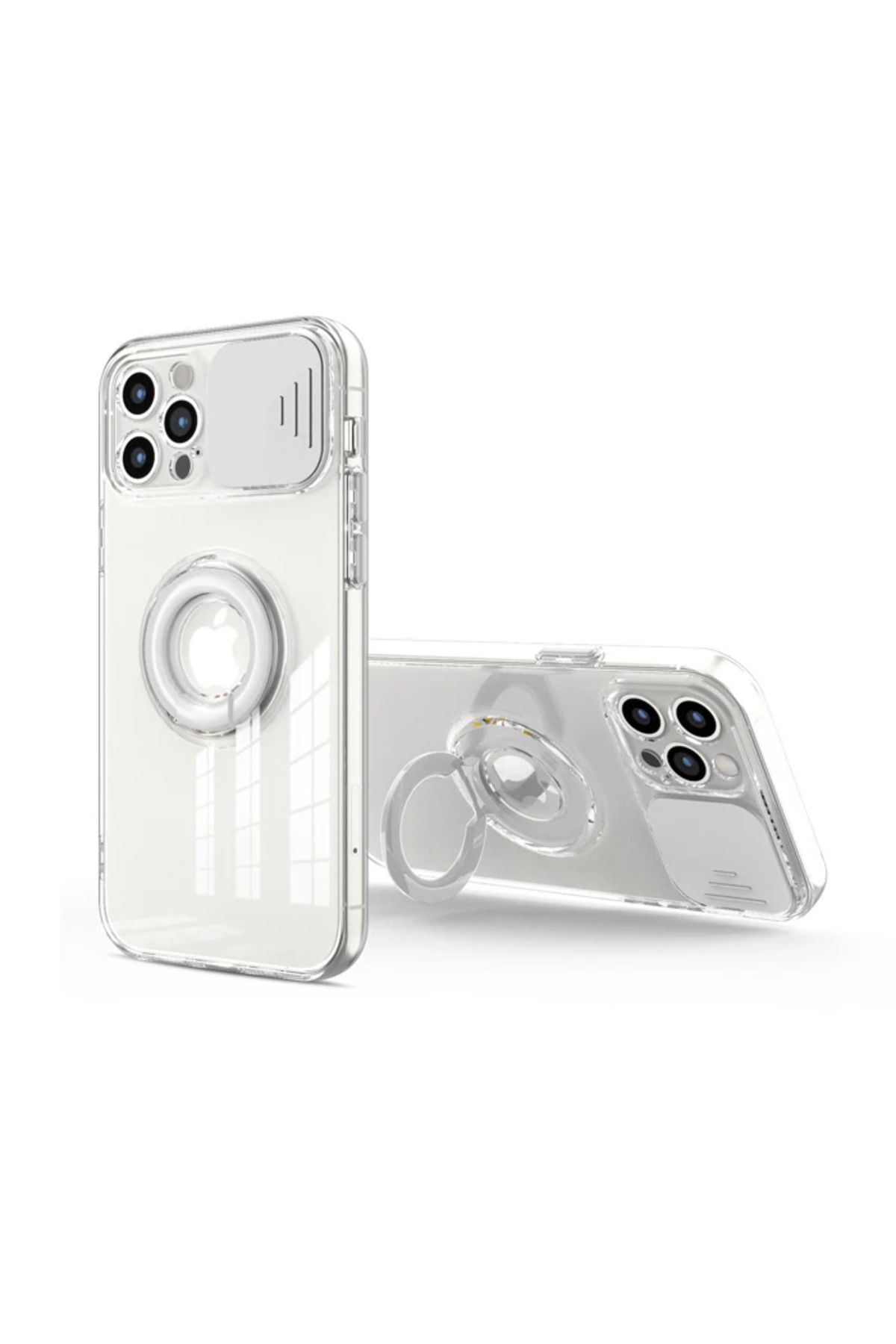 Marsilyan Ally iPhone 13 Pro Max 6.7inç Kılıf Sürgülü Kamera Lens Korumalı Yüzük Stan - MCT3592-7059