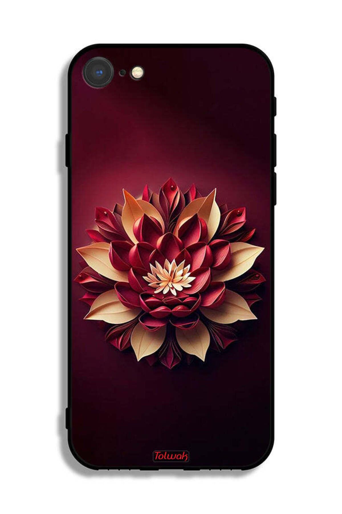 Tolwak-Apple iPhone 8 Protective Case Flower Abstract Design 2