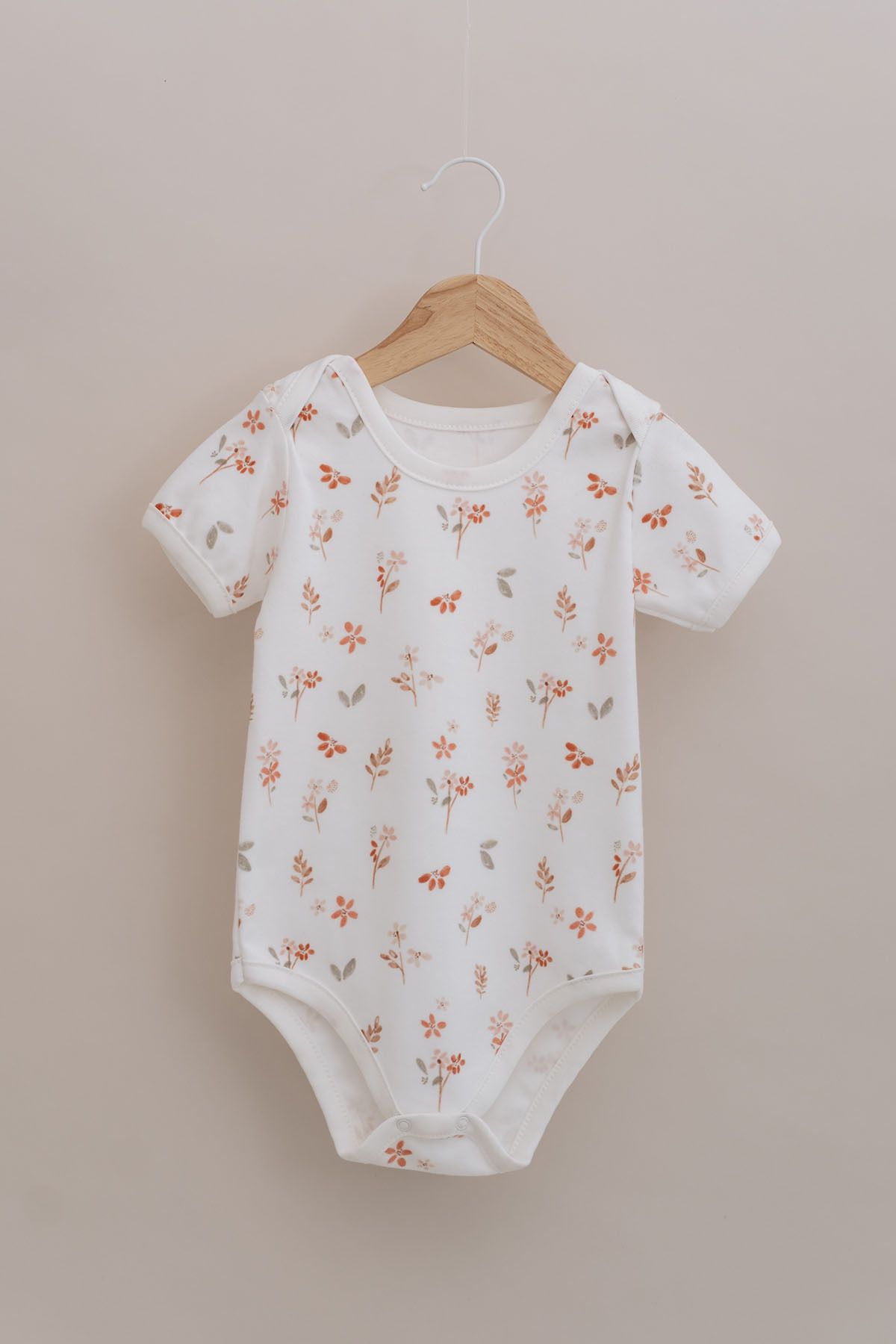 Tuğba Kuğu Kısa Kollu Bebek Body - Pureline Series - Soft Bloom