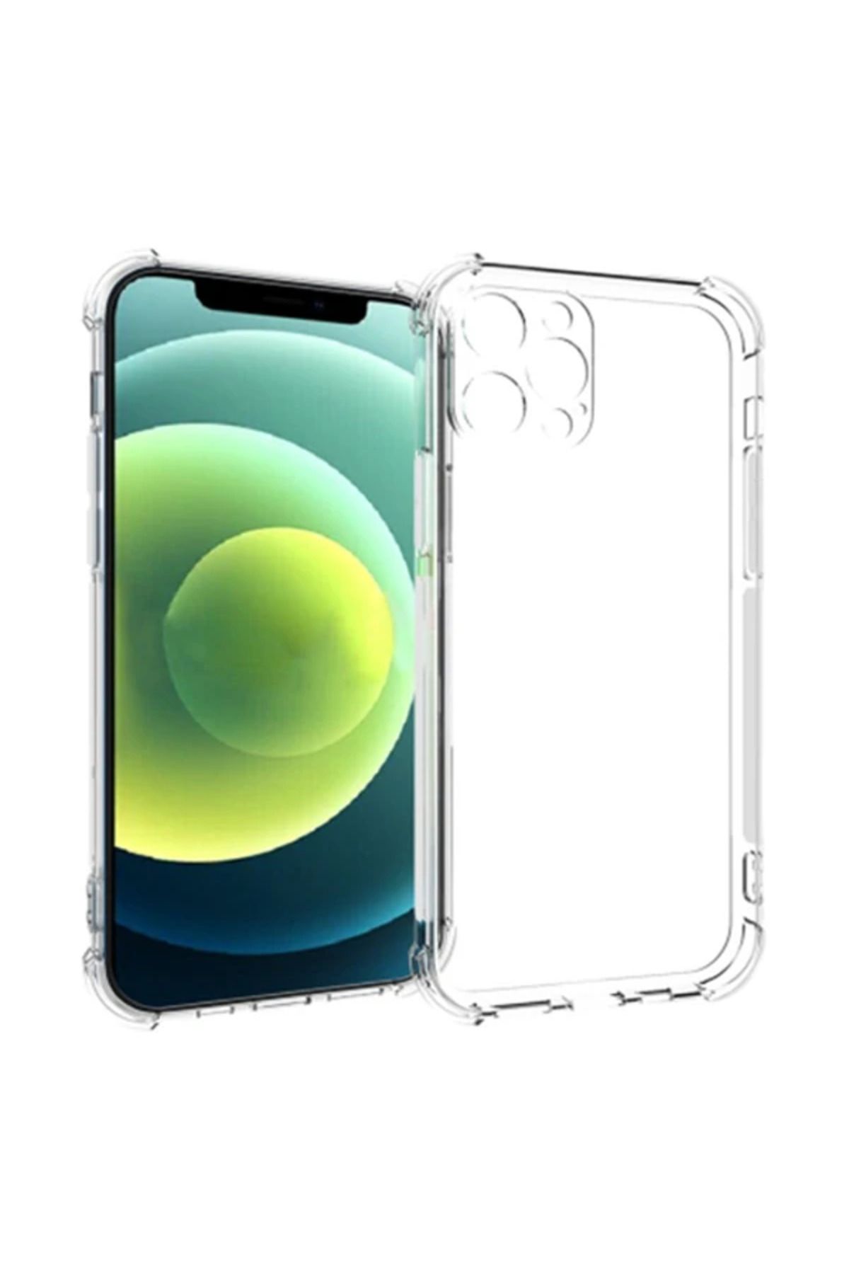 Marsilyan İPhone 12 Pro Max 6.7 Anti-Drop Silikon Kılıf Kamera Korumalı Şeffaf Silikon K? - MCT3996-9074