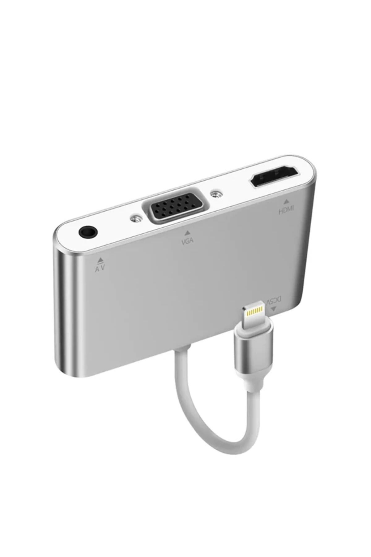 Marsilyan İPhone İPad P32 Hdmi Vga Av Audio Dönüştürücü Adaptör-(5775) - MCT8558-1991