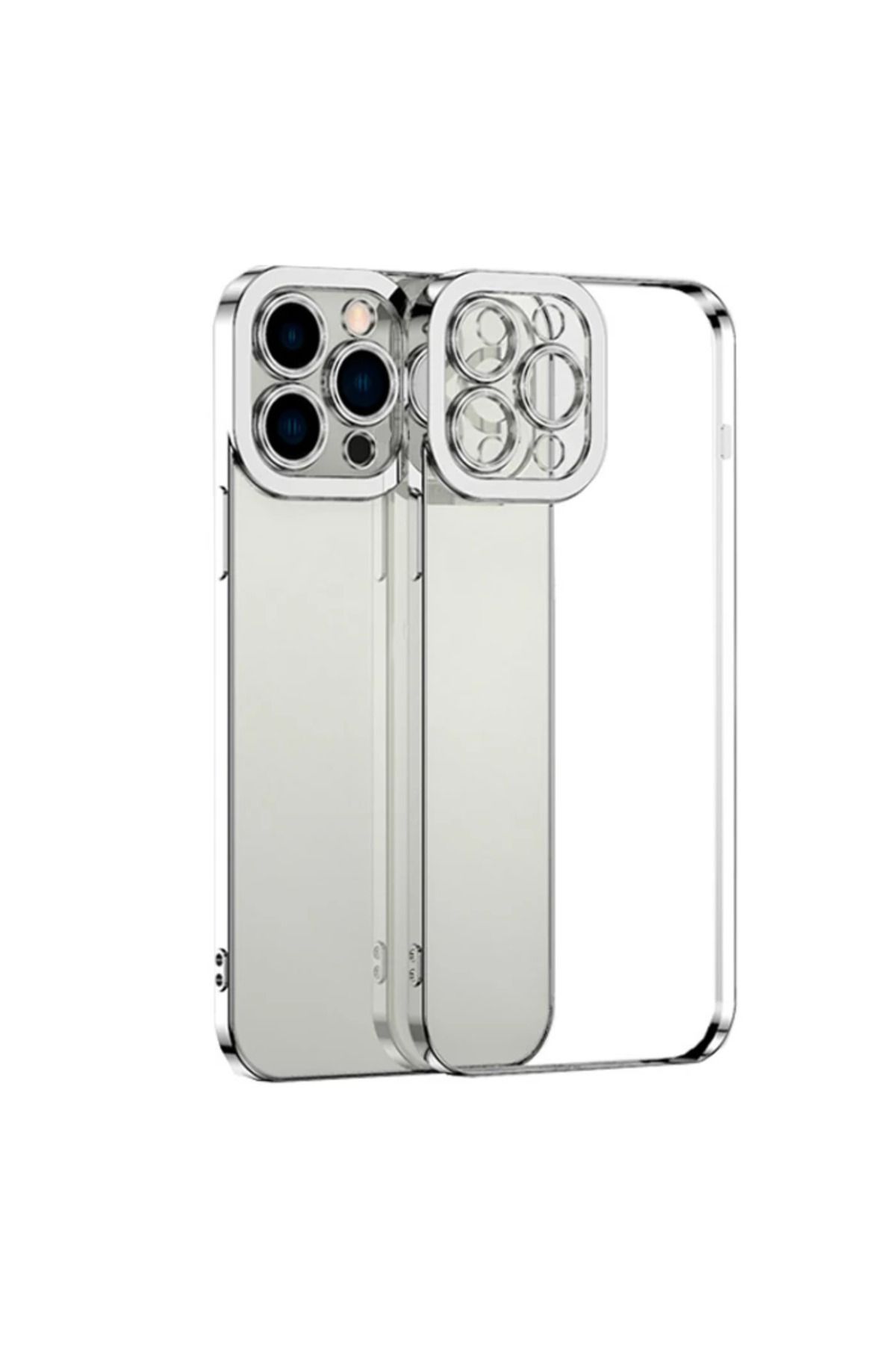 ONE ALLY Fashion Series iPhone 11 Pro Kılıf Renkli Kenar Lazer Çerçeveli Silikon Kı - CDY4021-2546