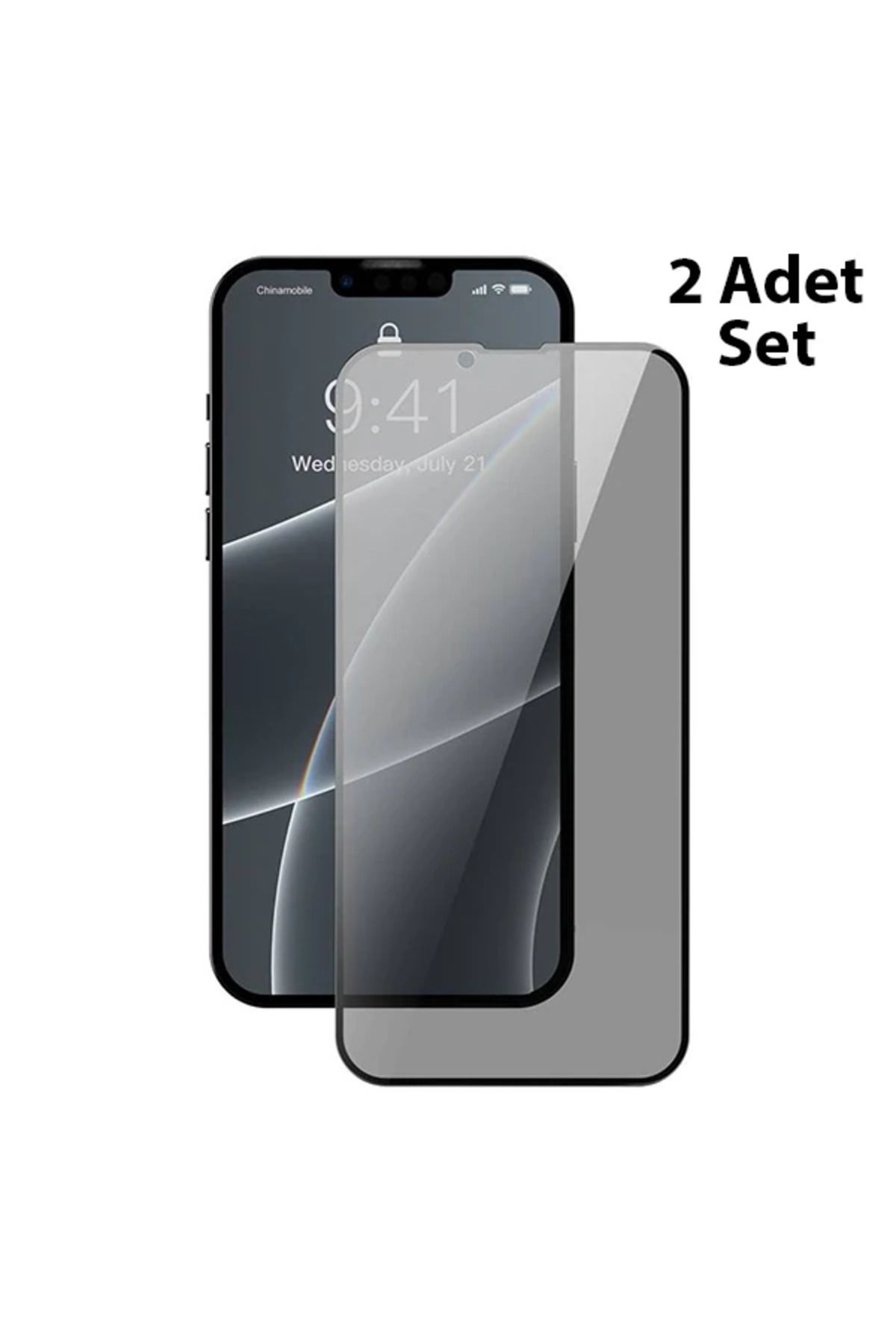 mudikonsept iPhone 13 Mini 0.23mm Gizlilik Hayalet Full Ekran Koruyucu 2 Adet Set-(5775) - MDE6429-7376