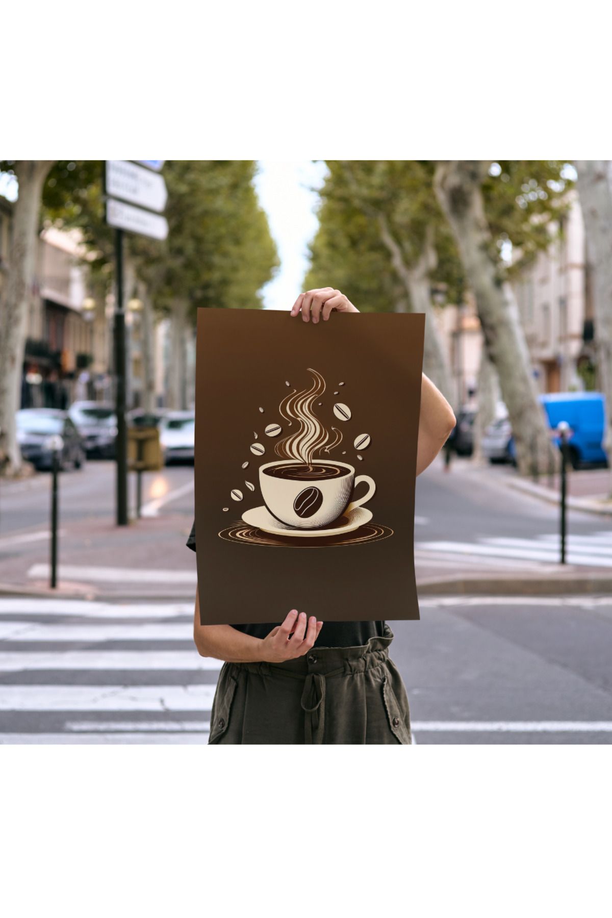 Rosaart Çerçevesiz Poster Dijital Baskı Kahve - 50x70